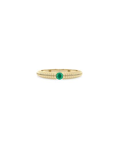 Birthstone Solitaire Groove Band Ring - Elegant Diamond Band Ring for Personalized Style