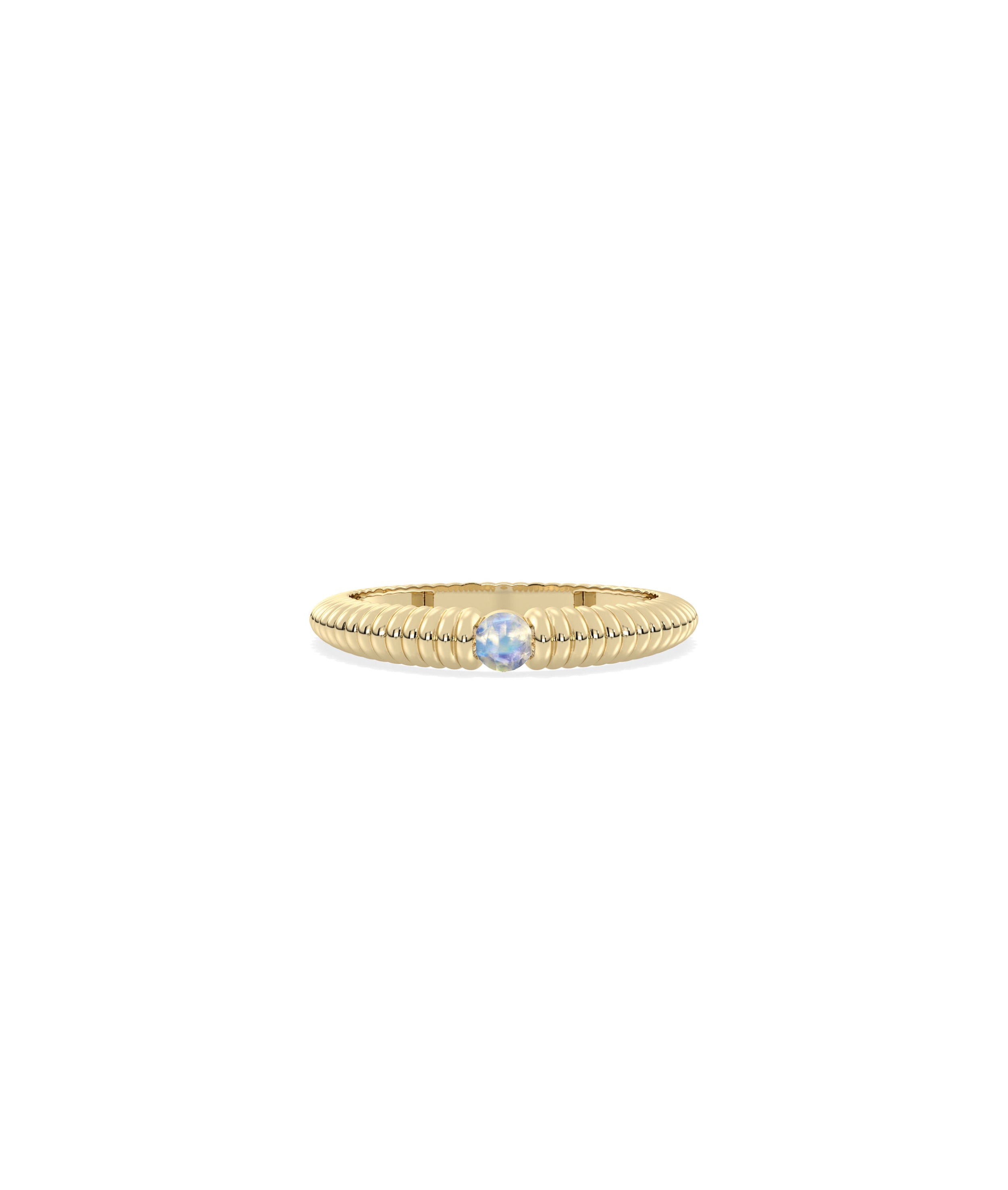 Birthstone Solitaire Groove Band Ring