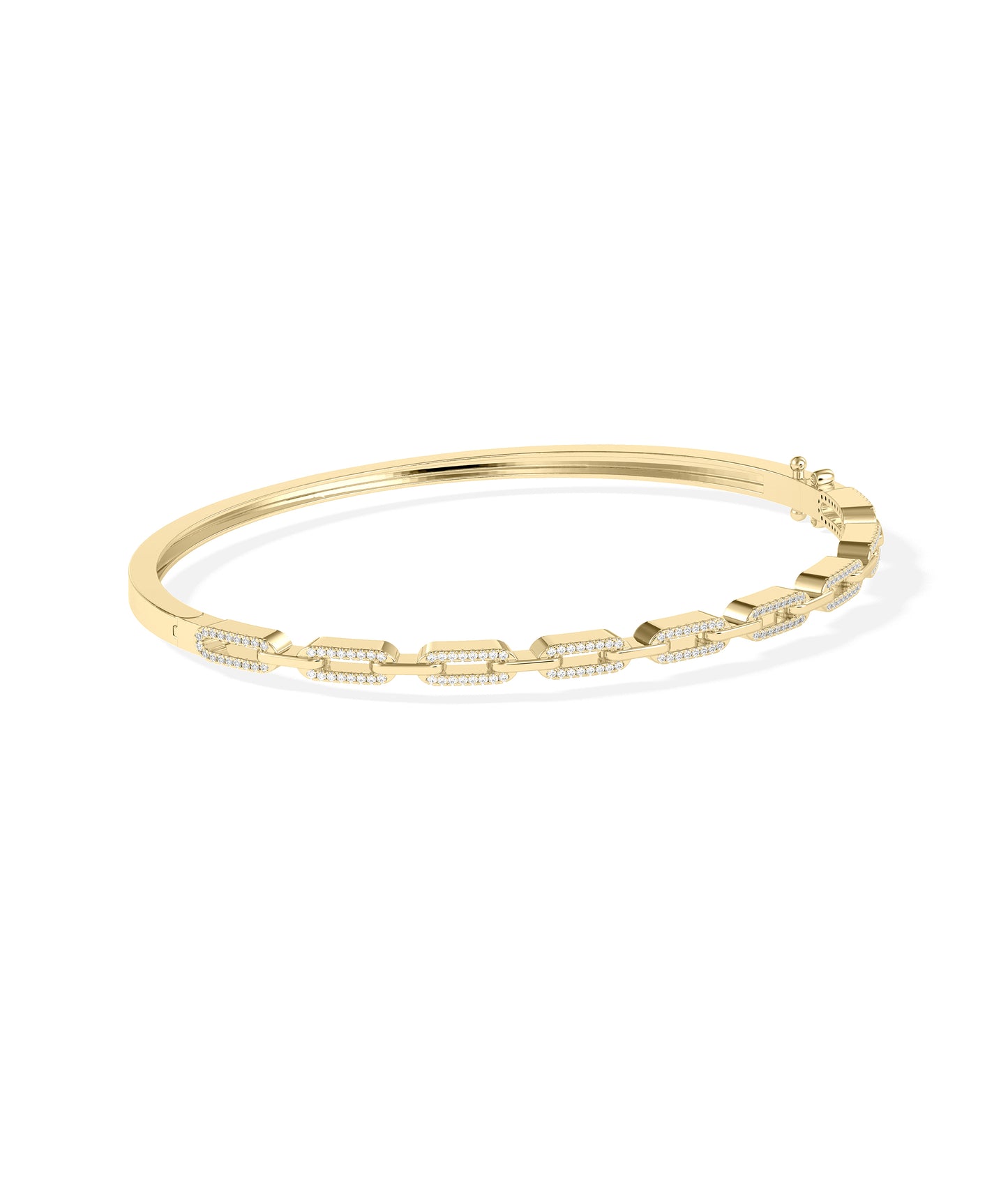 Diamond Link Bangle | Luxury Gold & Diamond Bracelet