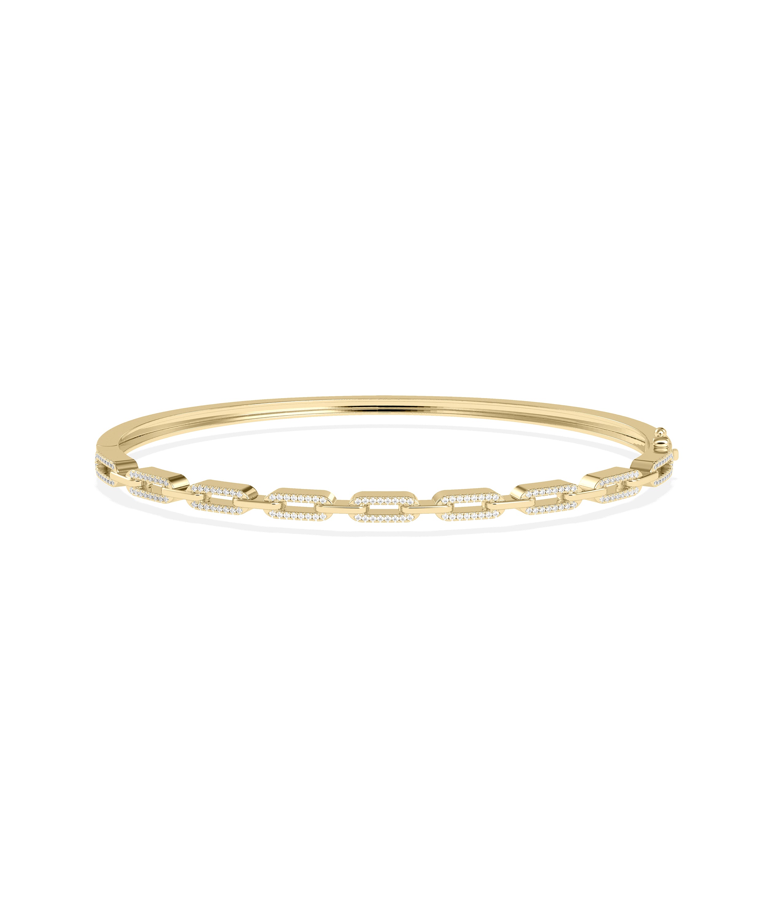 Diamond Link Bangle | Luxury Gold & Diamond Bracelet