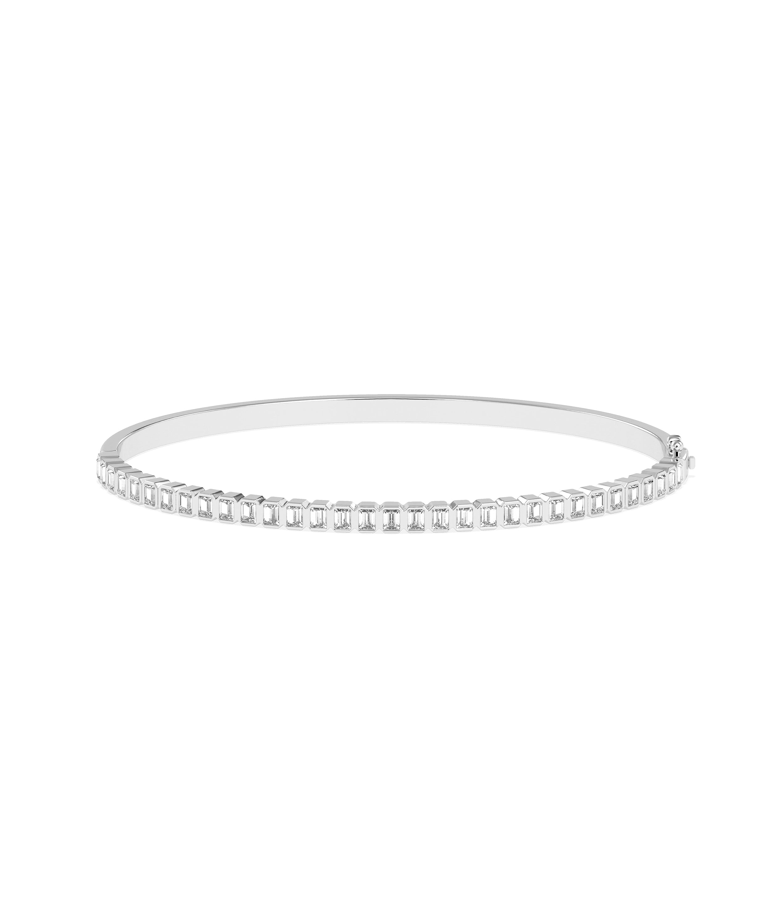 Emerald Cut Diamond Straight Link Bangle- Diamond bangle