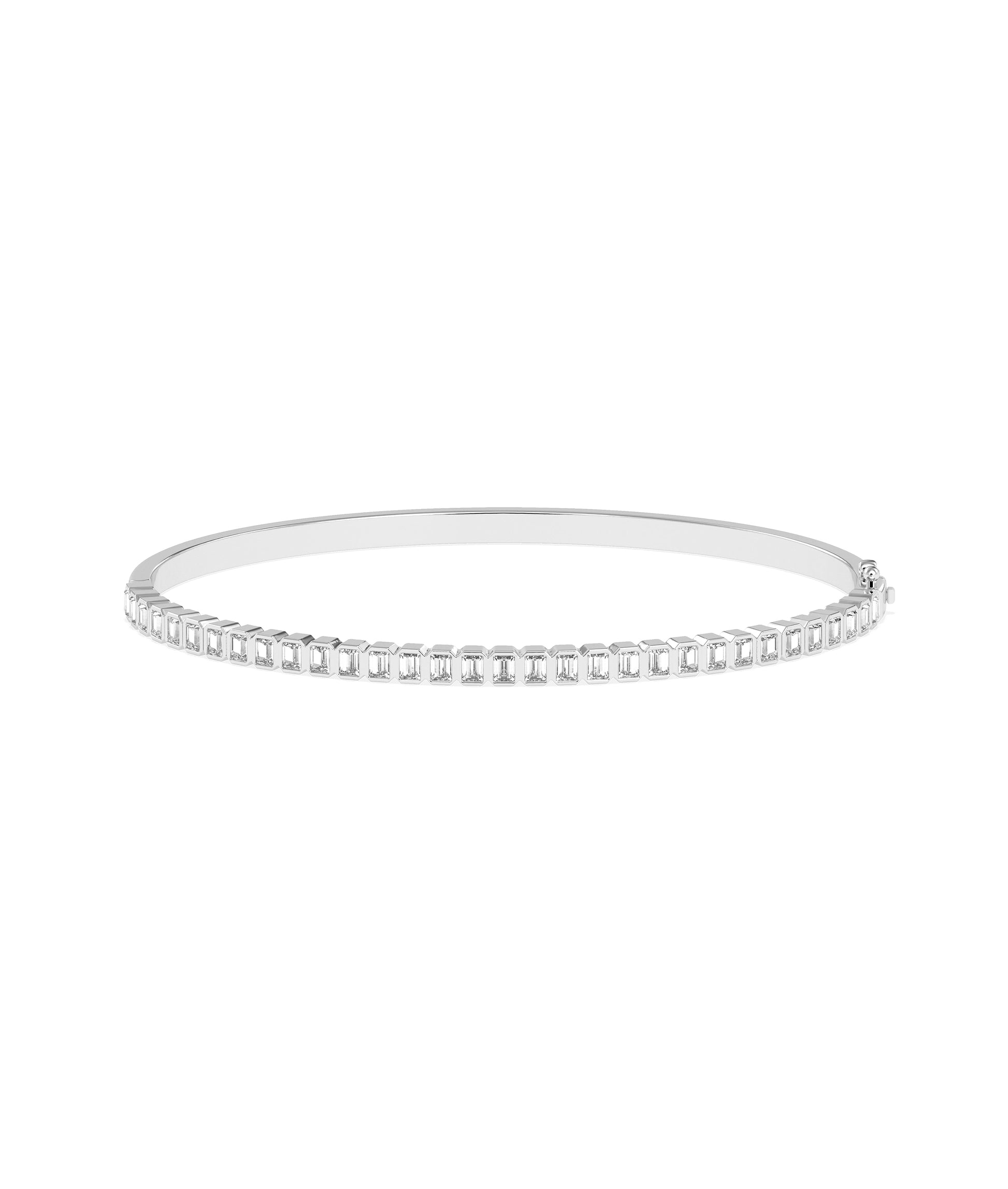 Emerald Cut Diamond Straight Link Bangle- Diamond bangle