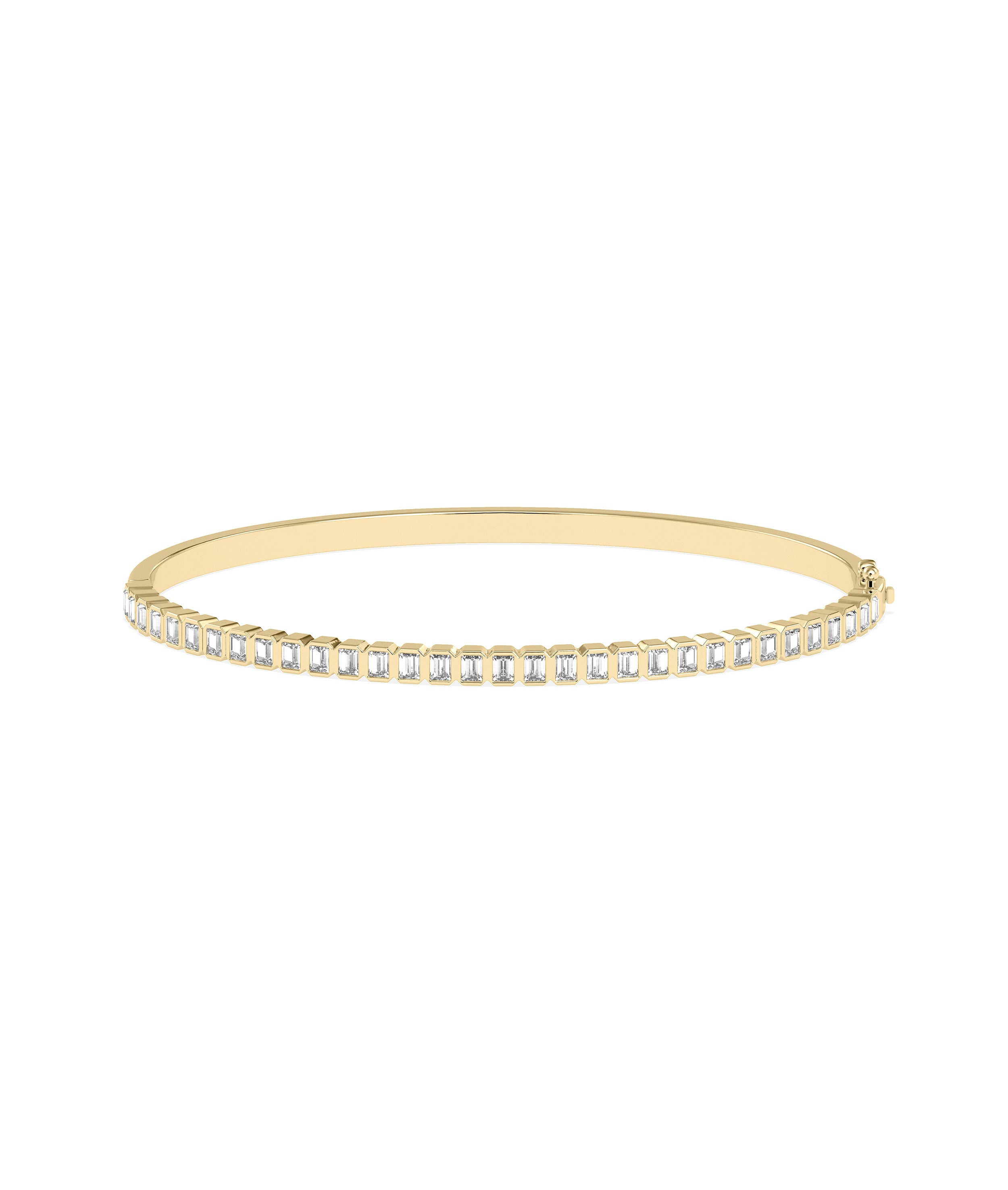 Emerald Cut Diamond Straight Link Bangle- Diamond bangle