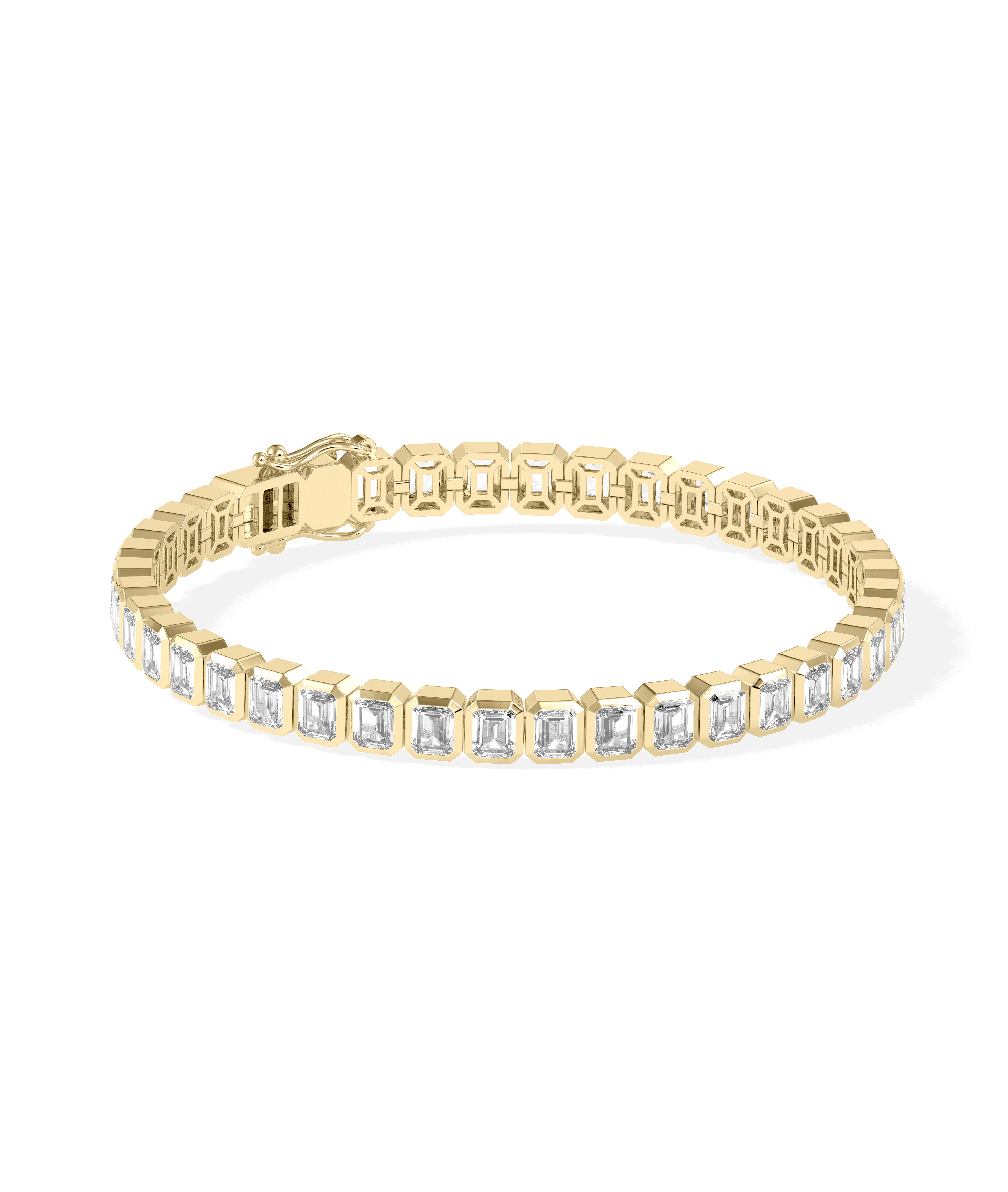 Diamond Emerald Cut Straight Line Bracelet | Diamond Bracelets