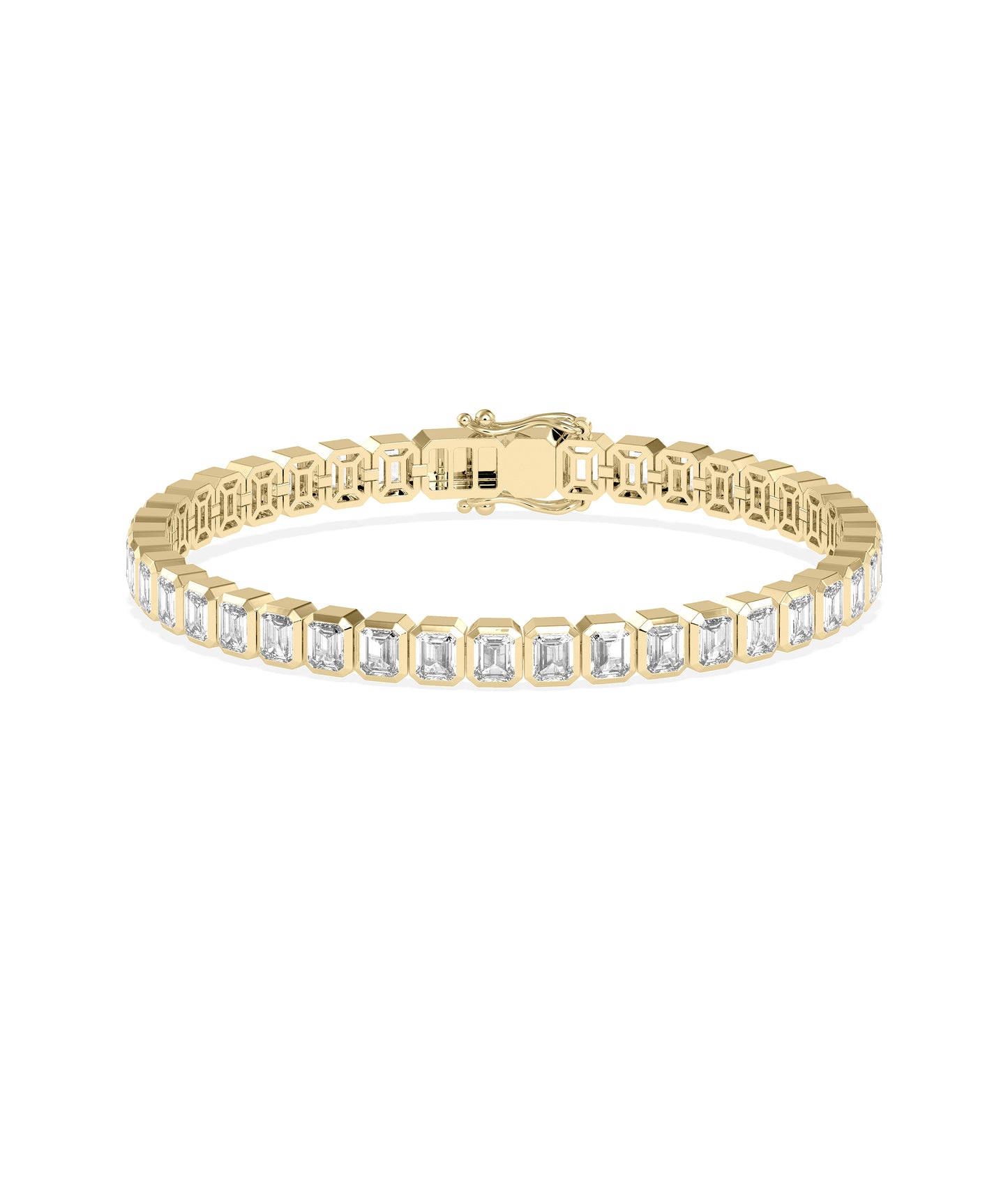 Diamond Emerald Cut Straight Line Bracelet | Diamond Bracelets