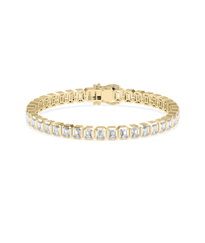 Diamond Emerald Cut Straight Line Bracelet | Diamond Bracelets