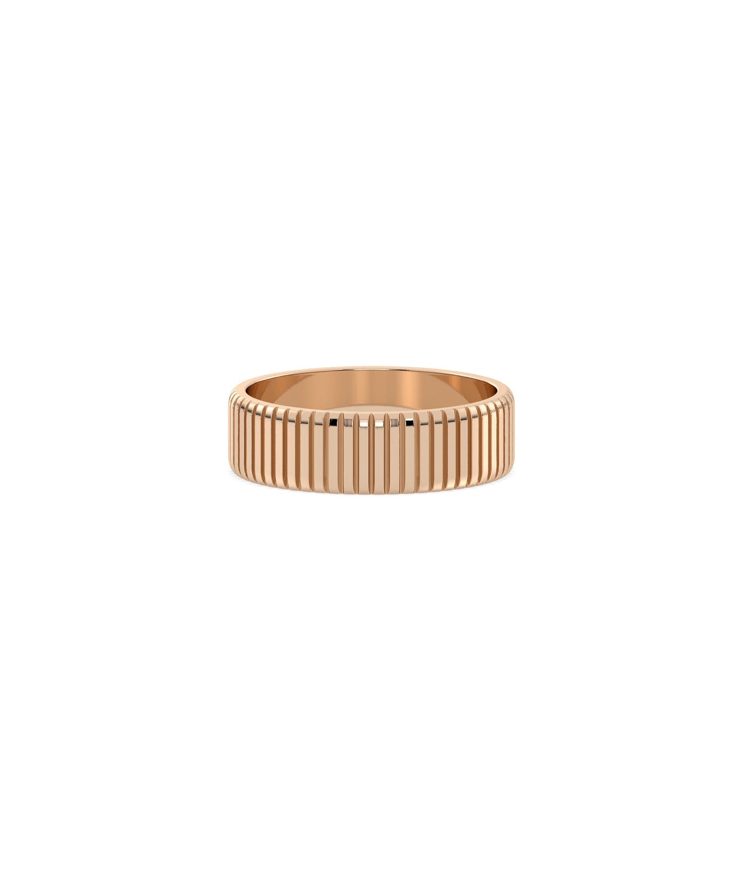 Grooved Gold Band Ring | Diamond Band Rings 