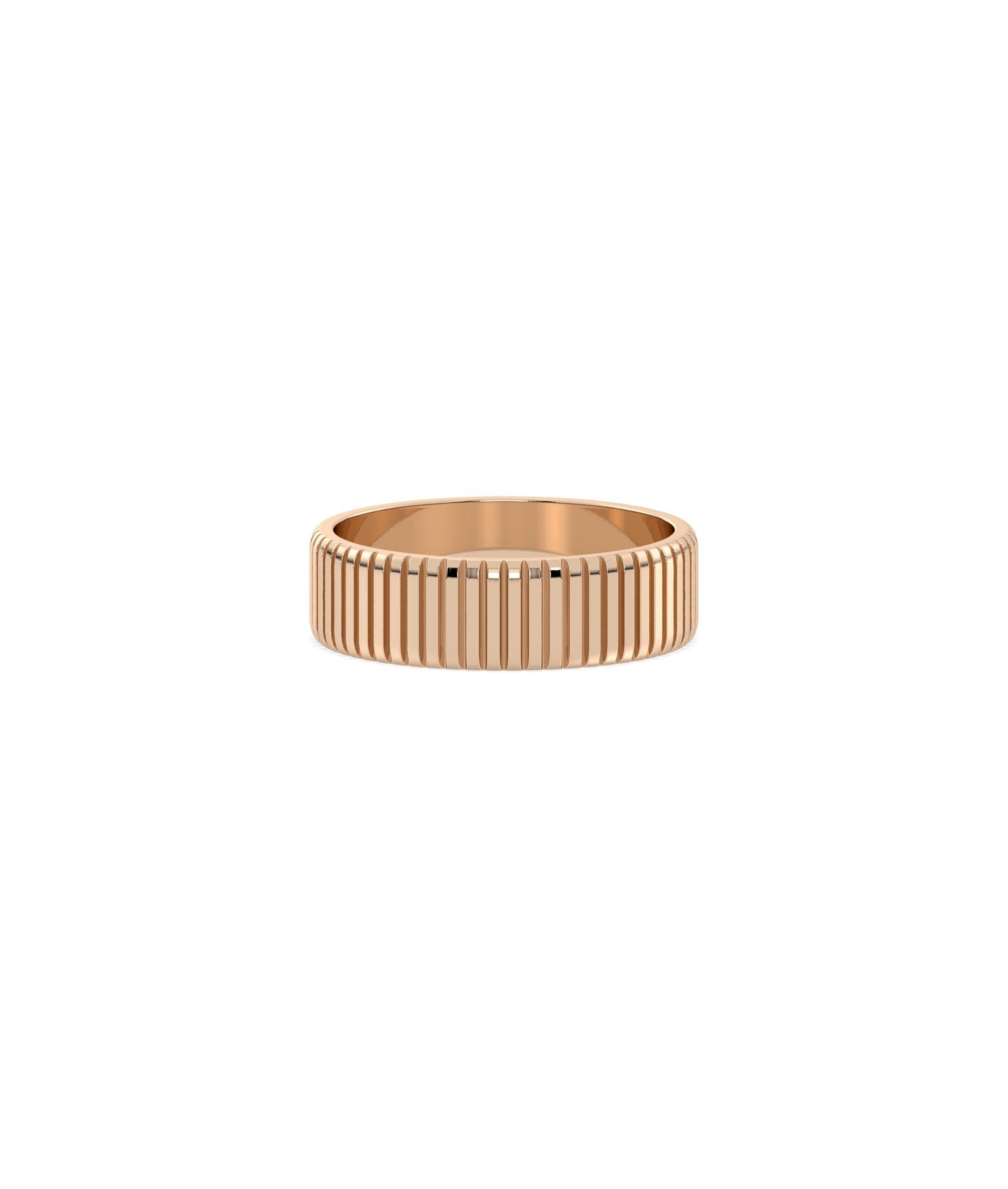 Grooved Gold Band Ring | Diamond Band Rings 