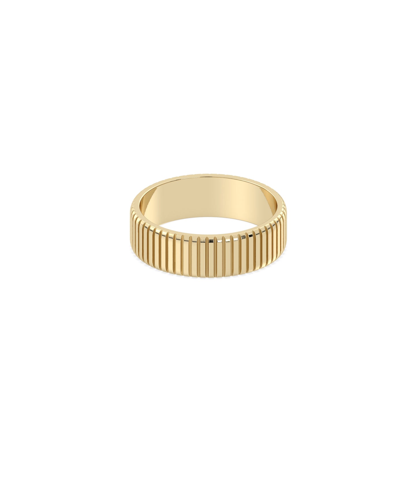 Grooved Gold Band Ring | Diamond Band Rings 