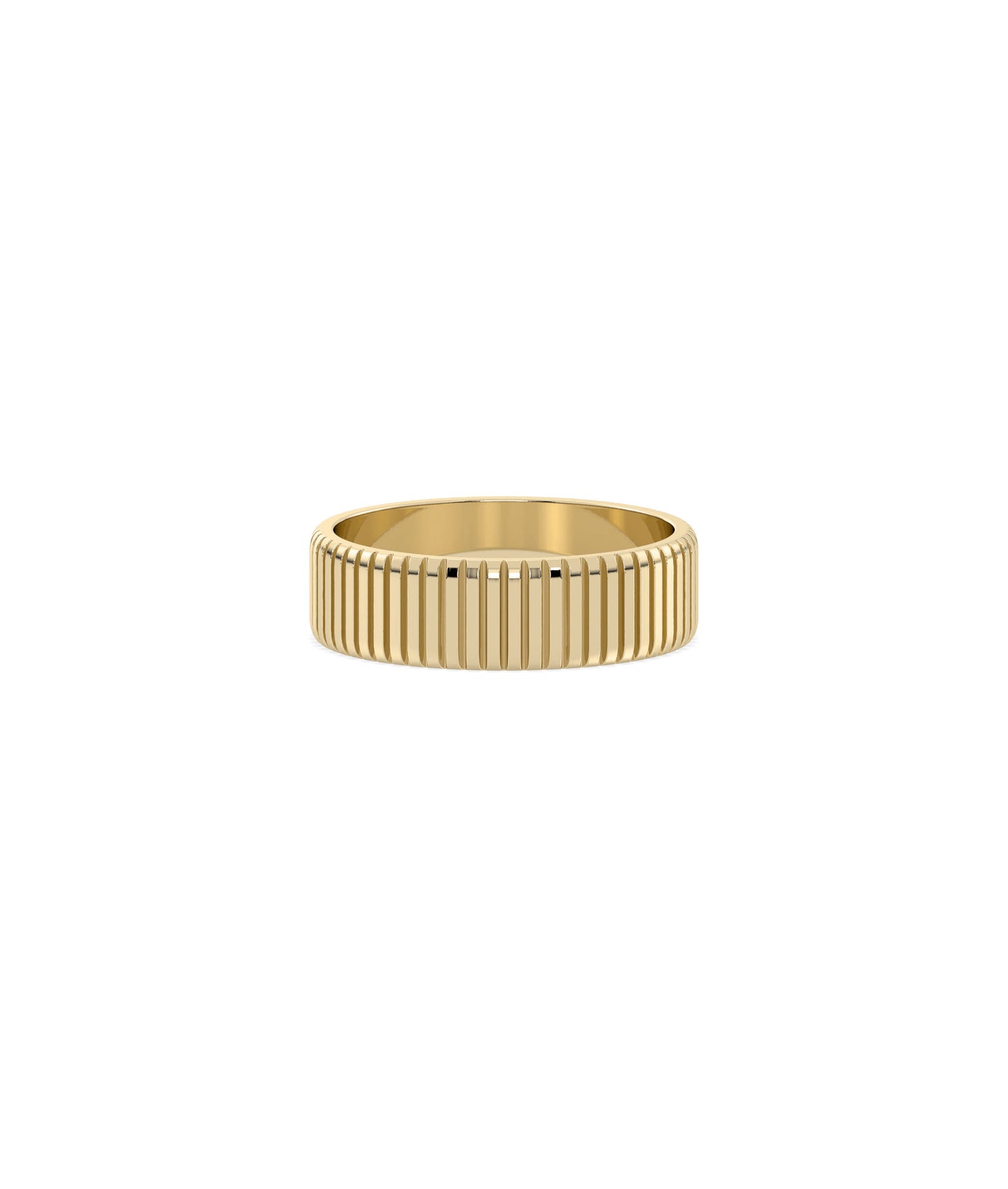 Grooved Gold Band Ring | Diamond Band Rings 