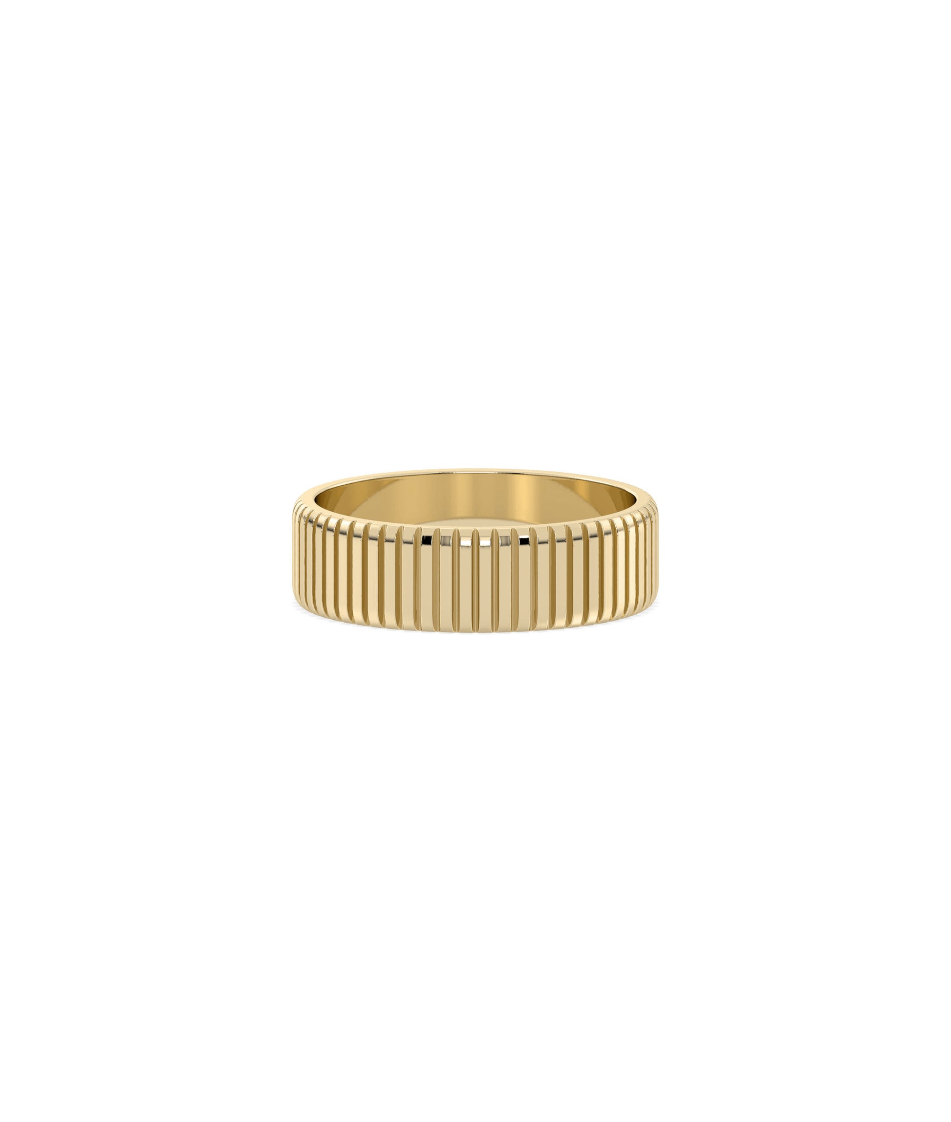 Grooved Gold Band Ring | Diamond Band Rings 