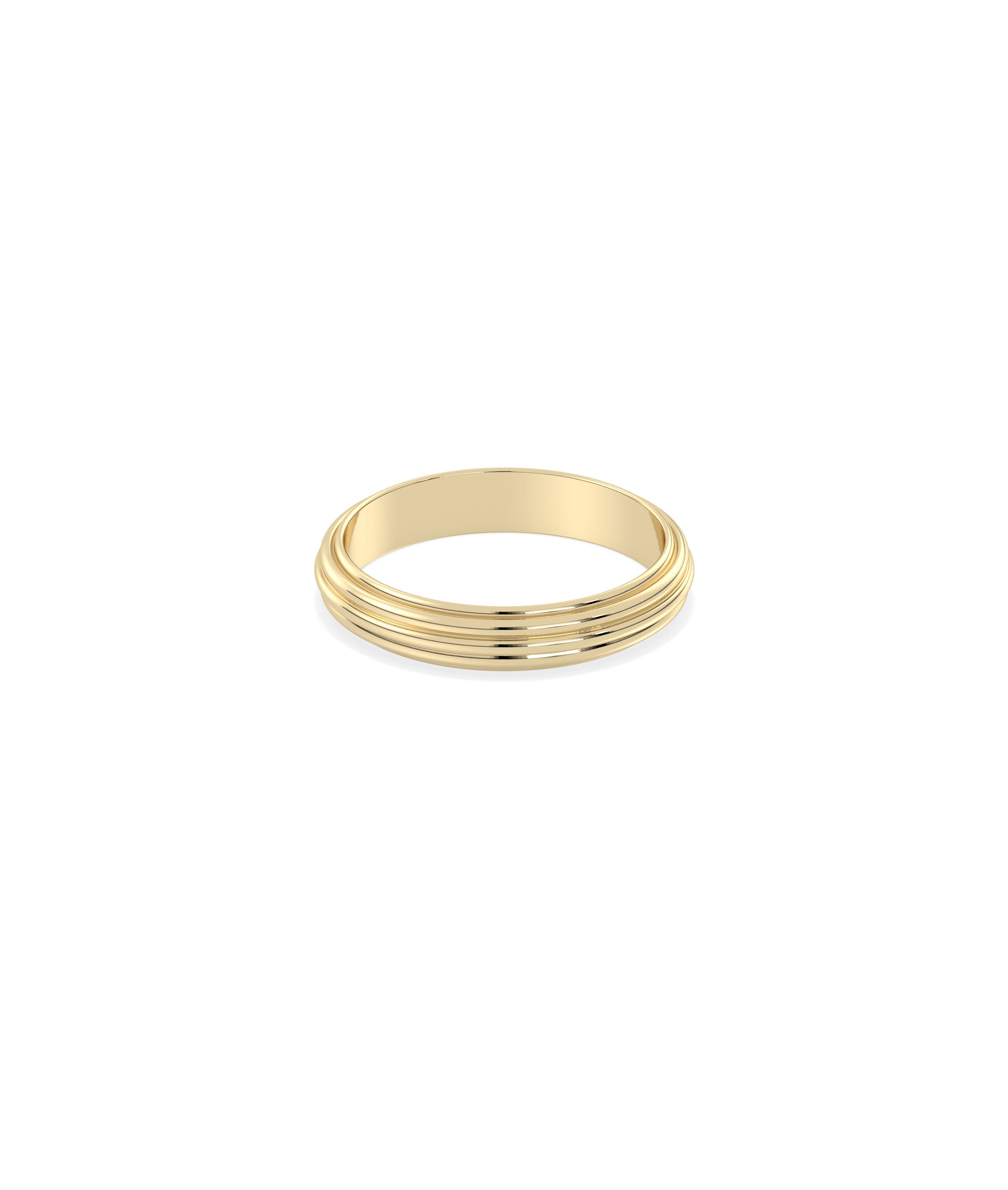 Groove Step Gold Band Ring | Dimaond Band Rings Online