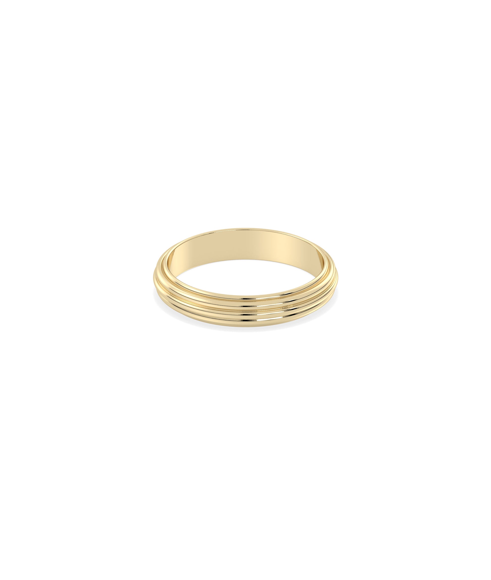 Groove Step Gold Band Ring | Dimaond Band Rings Online