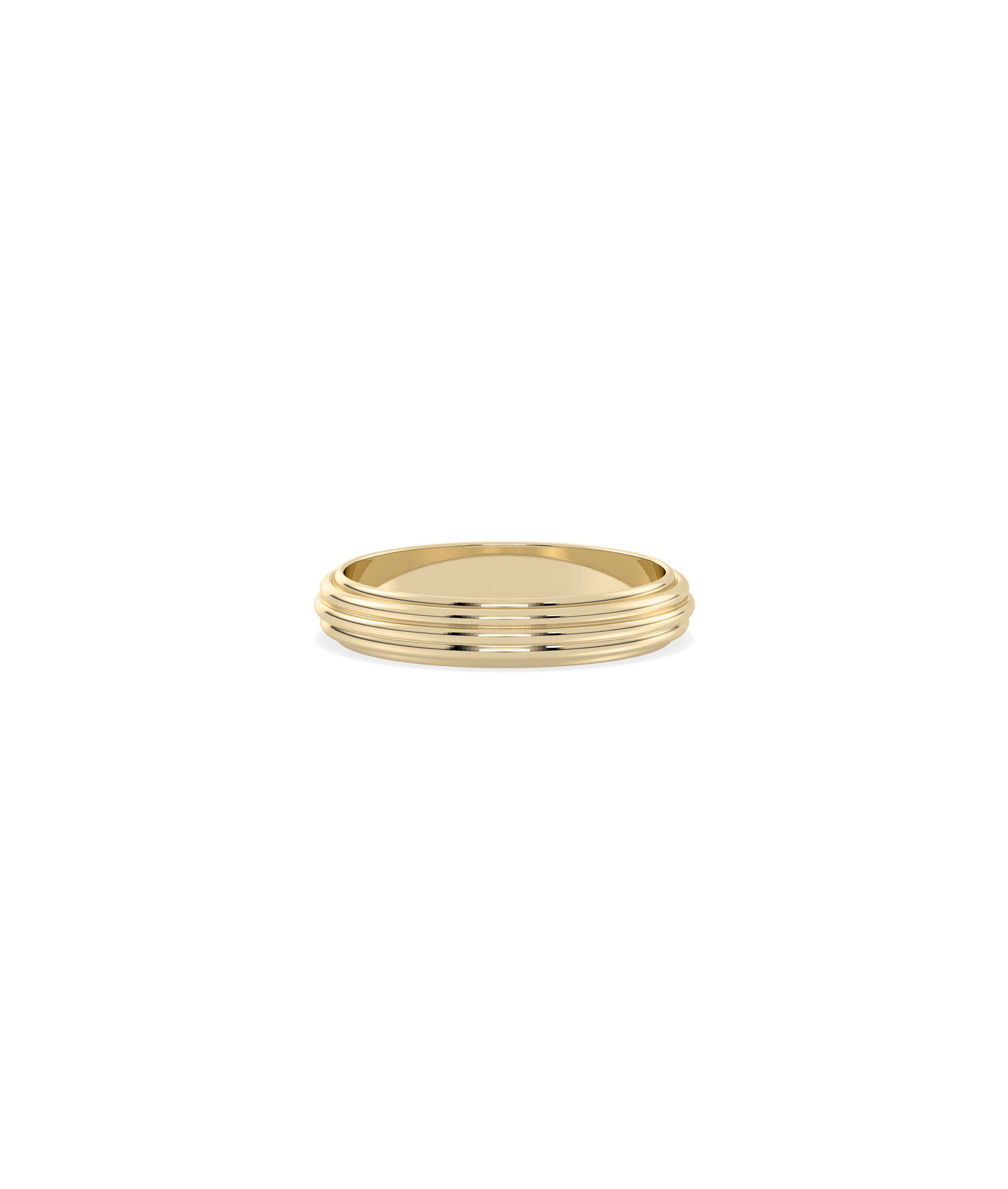 Groove Step Gold Band Ring | Dimaond Band Rings Online