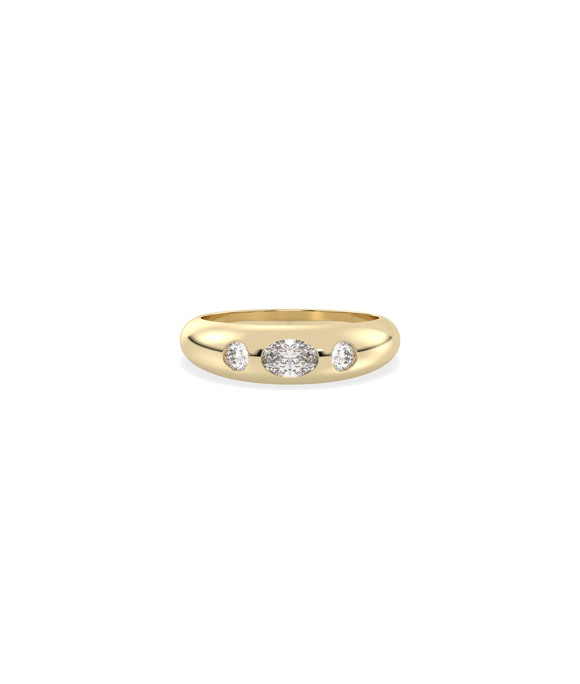 Birthstone Bezel Set and Diamond Band Ring | Everyday Jewelry