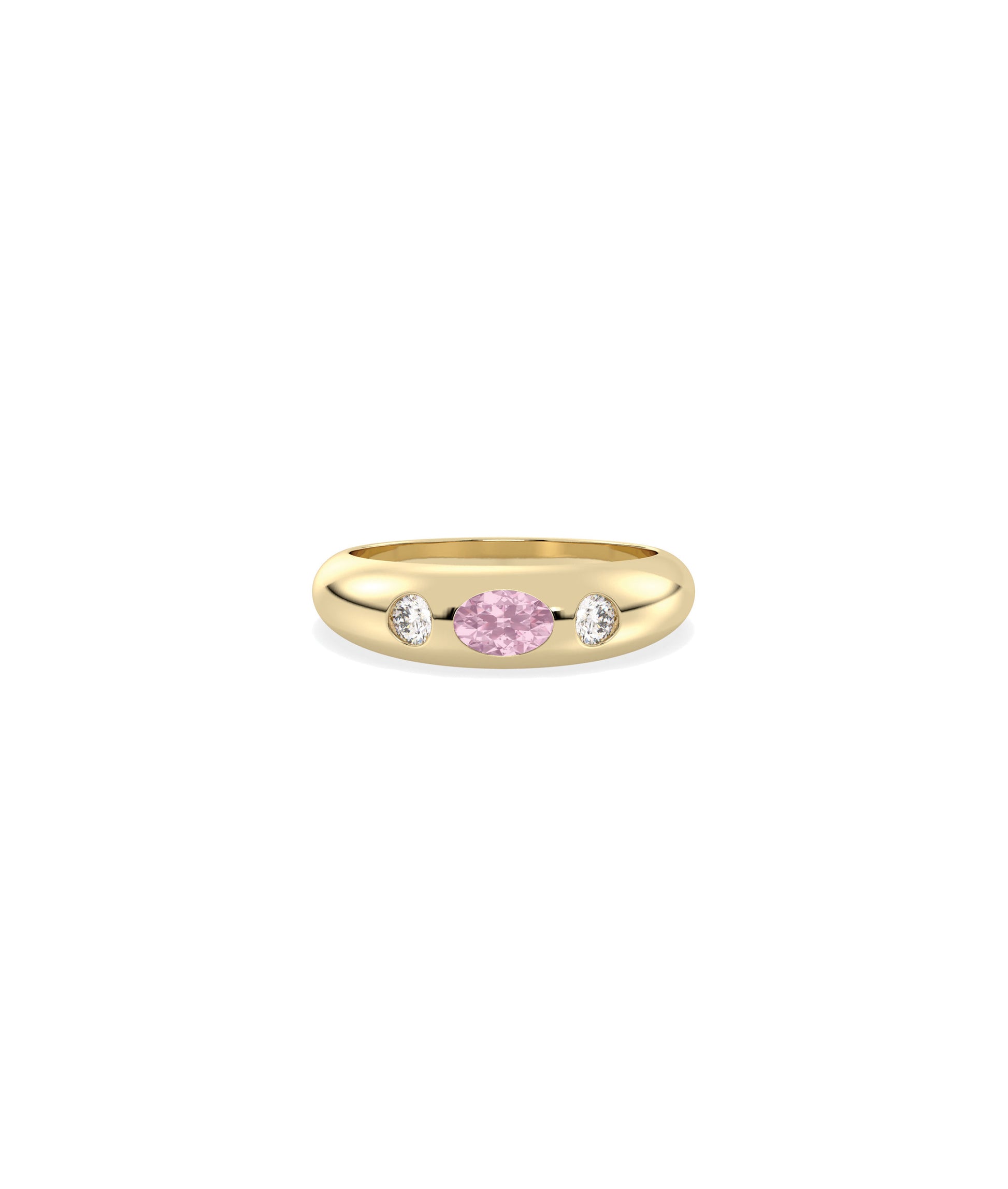 Birthstone Bezel Set and Diamond Band Ring | Everyday Jewelry