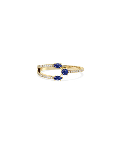 3 Stone Birthstone and Diamond Ring | Everyday Jewelry