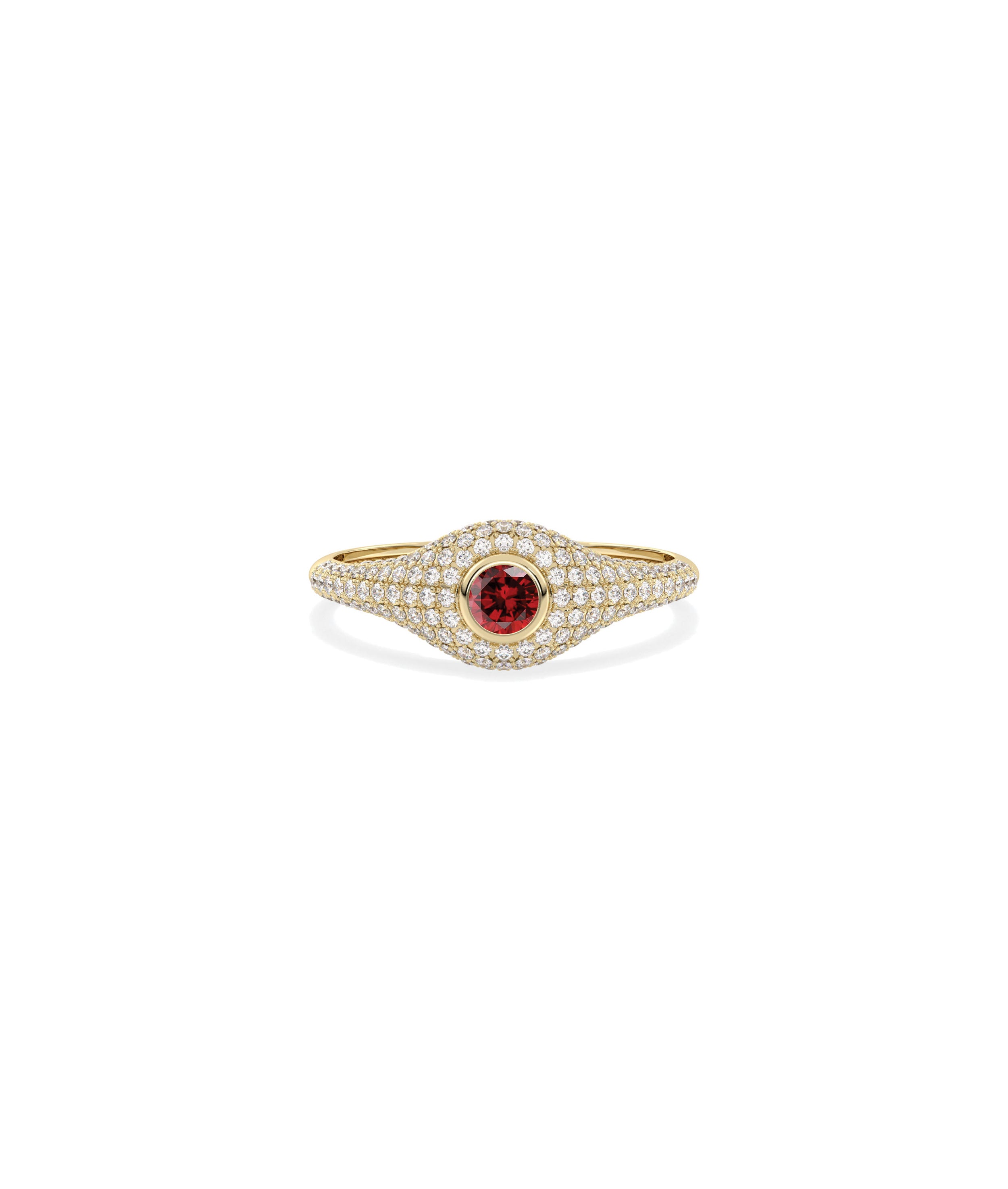 Birthstone Solitaire and Diamond Pave Band Ring | Shop Diamond Band Rings 