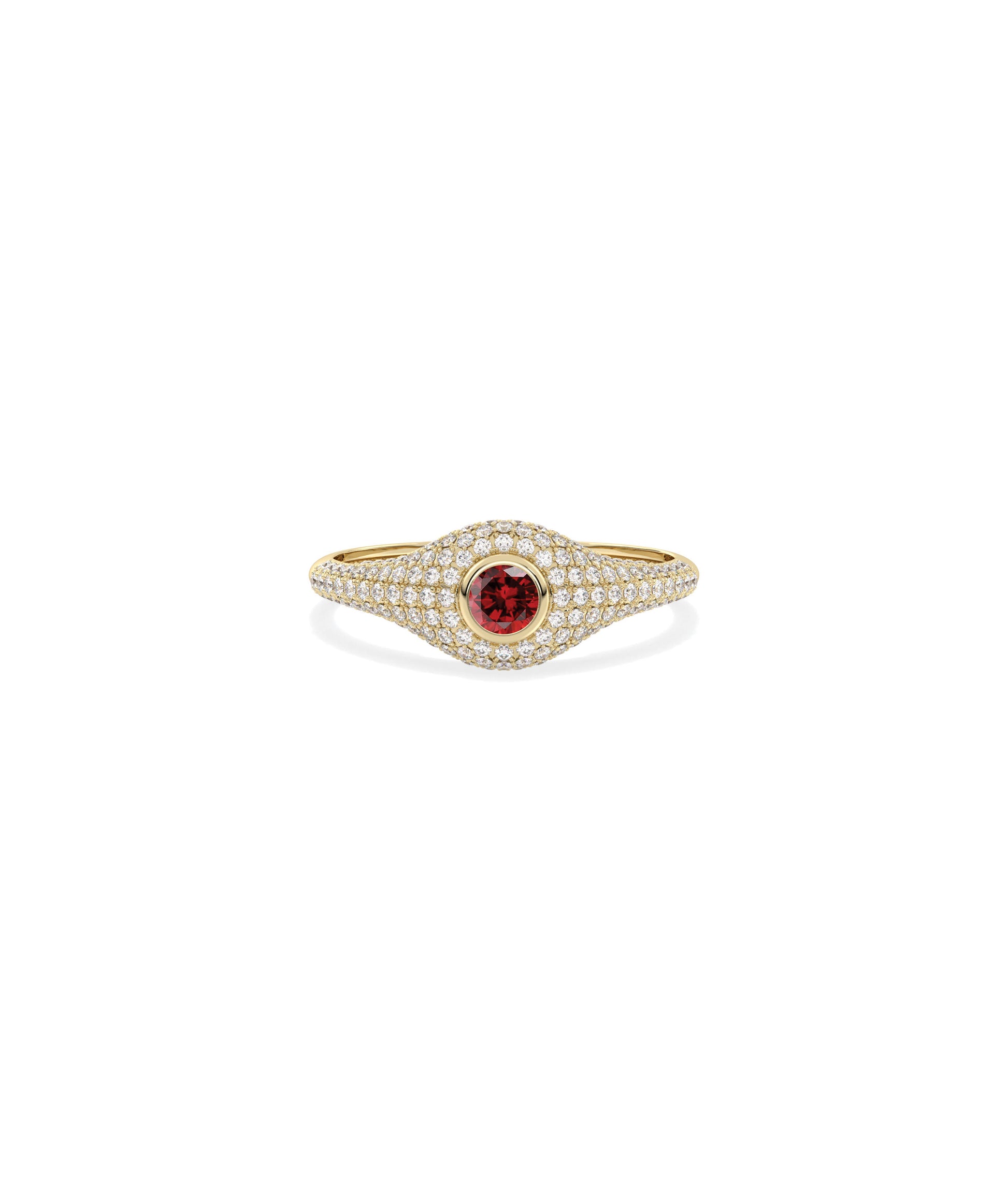 Birthstone Solitaire and Diamond Pave Band Ring | Shop Diamond Band Rings 