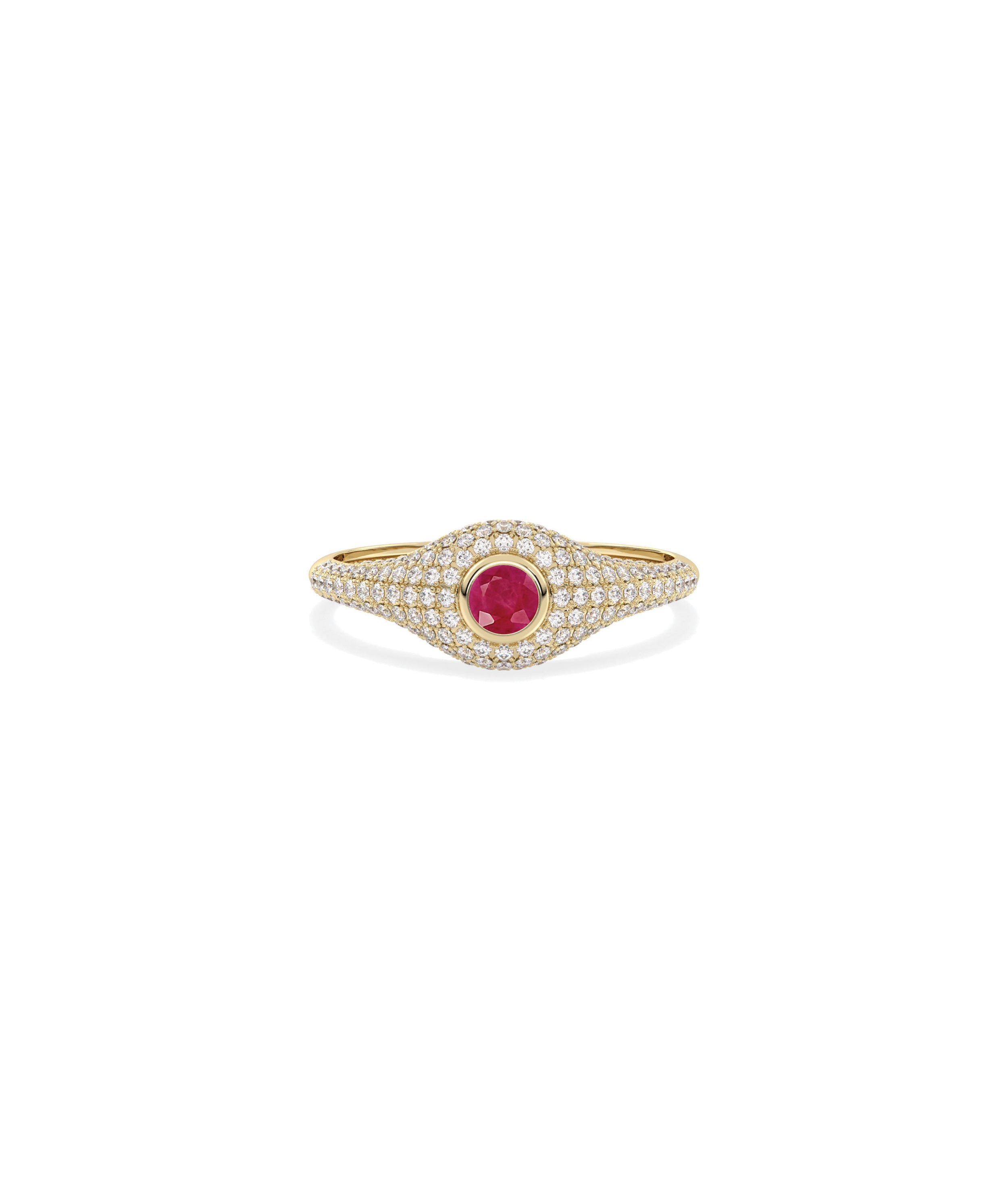 Birthstone Solitaire and Diamond Pave Band Ring | Shop Diamond Band Rings 