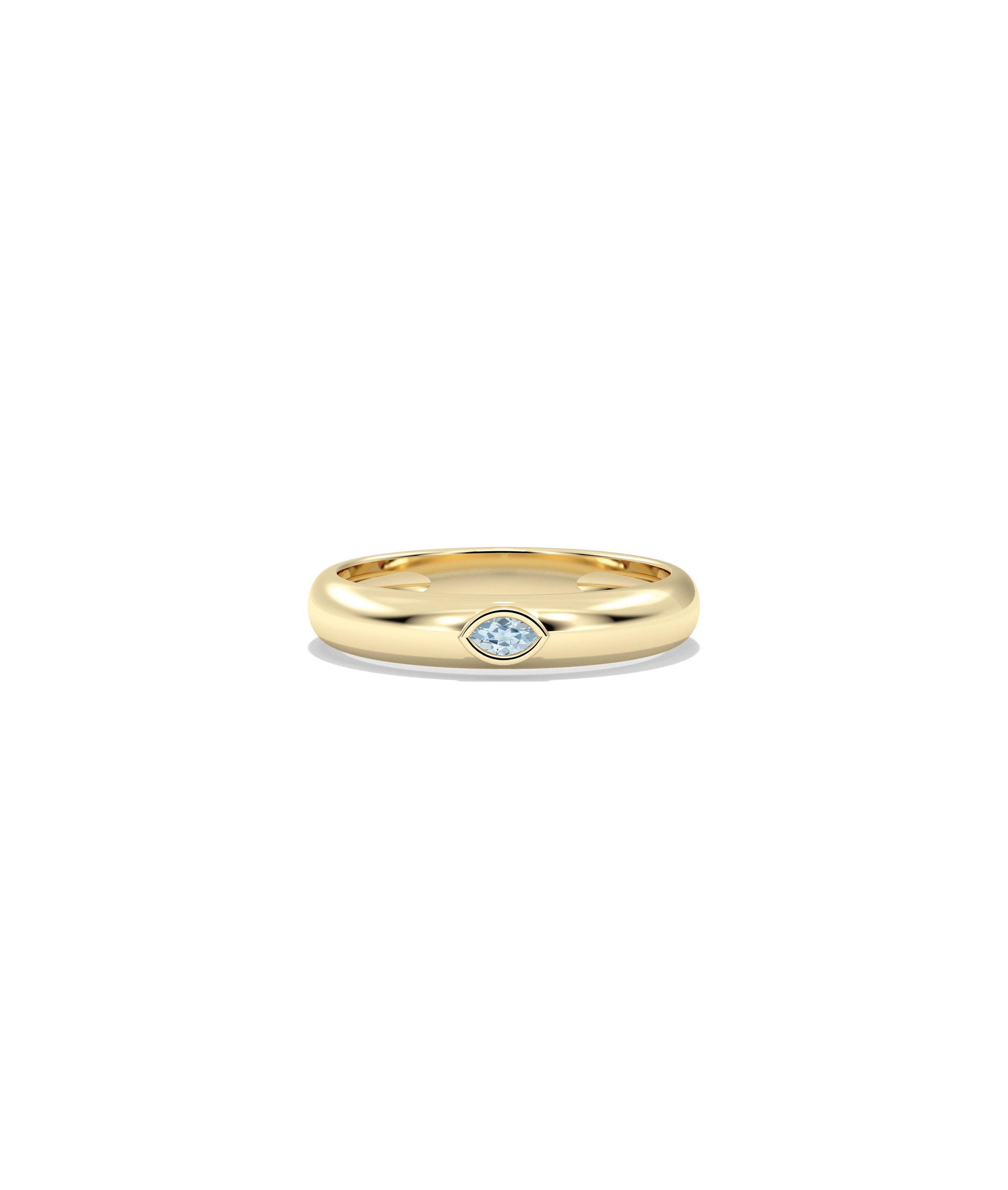 Birthstone Bezel Set Gold Band Ring | Diamond Band Rings