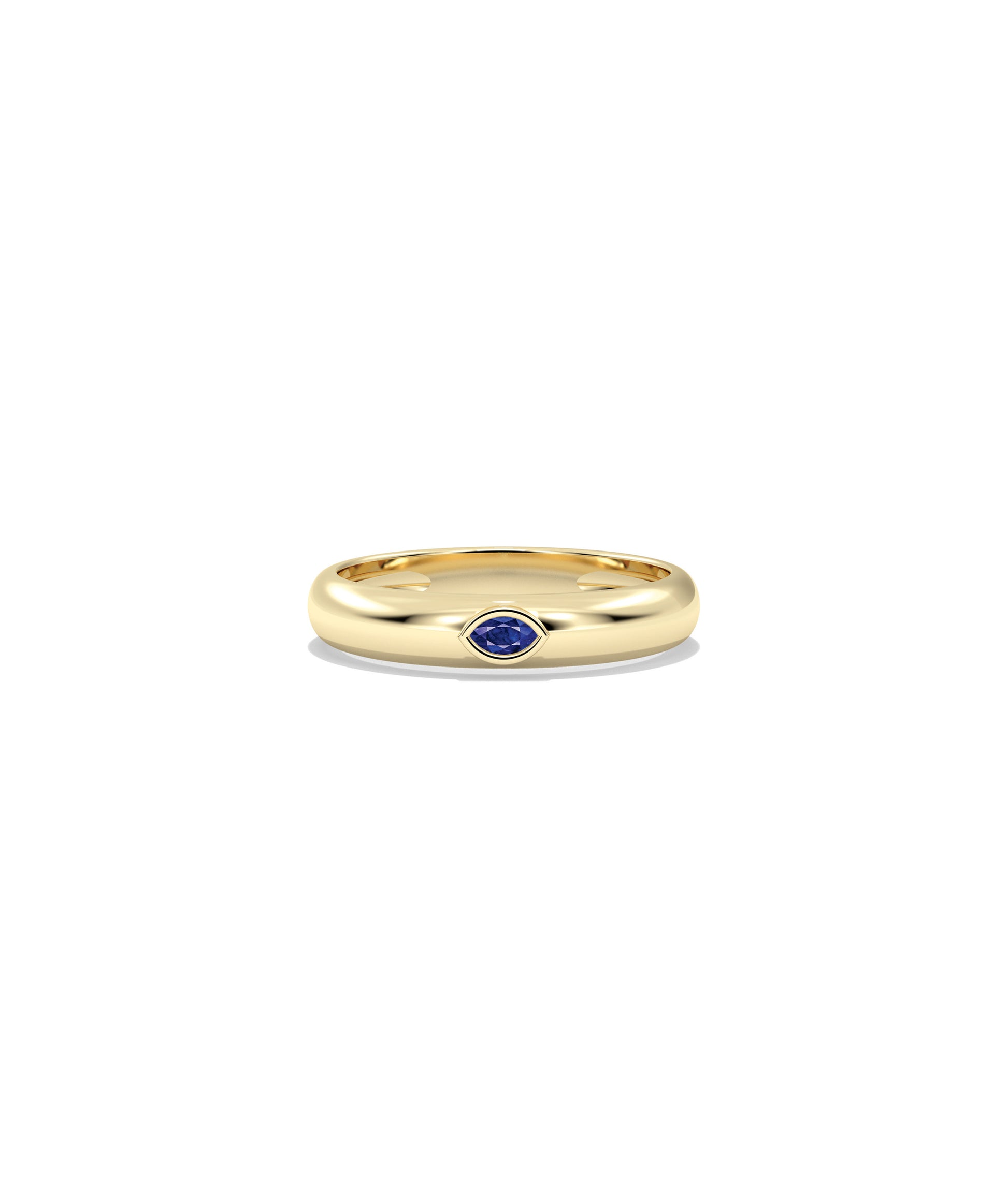 Birthstone Bezel Set Gold Band Ring | Diamond Band Rings