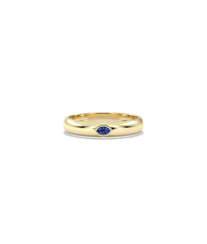 Birthstone Bezel Set Gold Band Ring | Diamond Band Rings