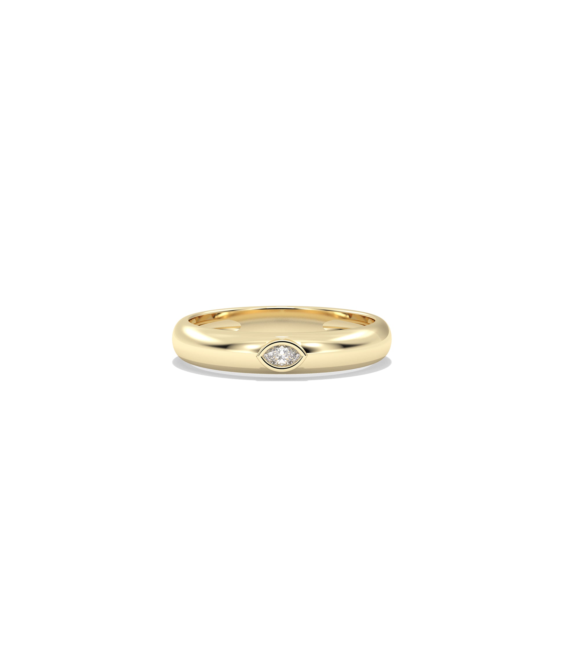 Birthstone Bezel Set Gold Band Ring | Diamond Band Rings