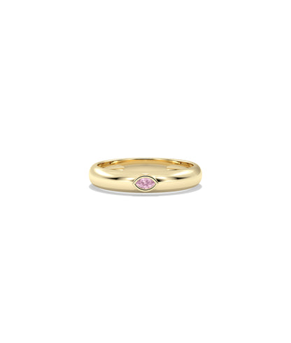 Birthstone Bezel Set Gold Band Ring | Diamond Band Rings