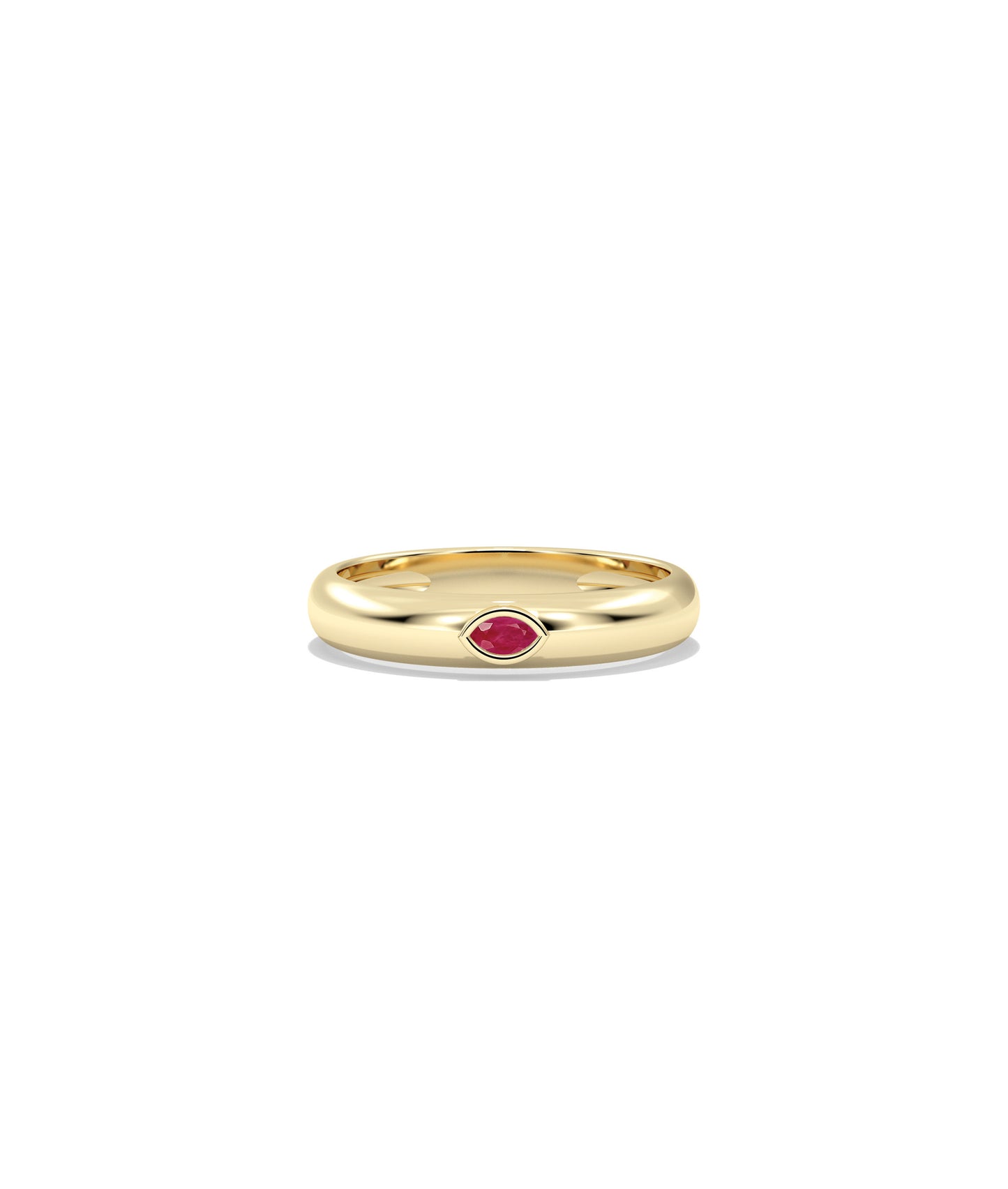 Birthstone Bezel Set Gold Band Ring | Diamond Band Rings