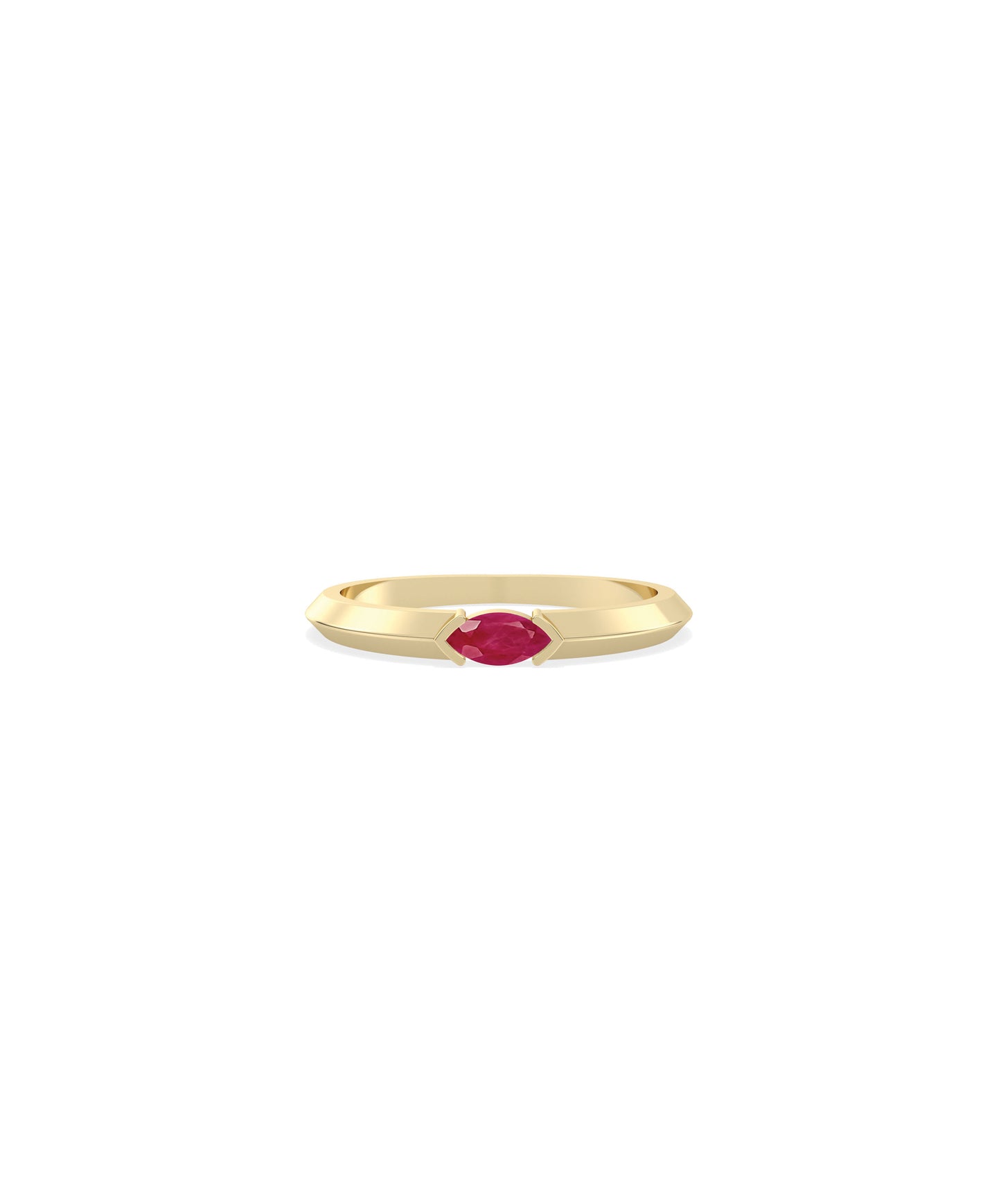 Birthstone Solitaire Band Ring