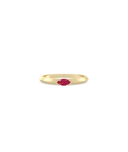 Birthstone Solitaire Band Ring