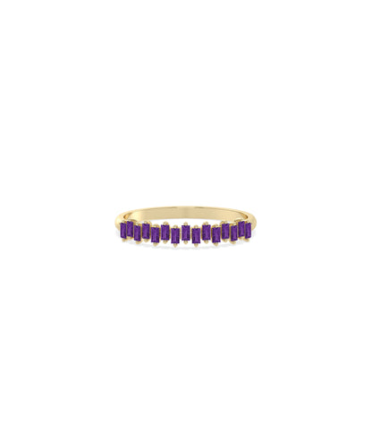 Birthstone Baguette Band Ring - Perfect Everyday Jewelry