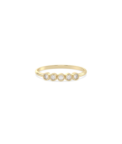 5 Stone Birthstone Bezel Ring - Everyday Jewelry