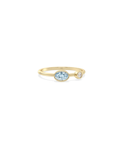 2 Stone Birthstone and Diamond Solitaire Ring | Everyday Jewelry Online