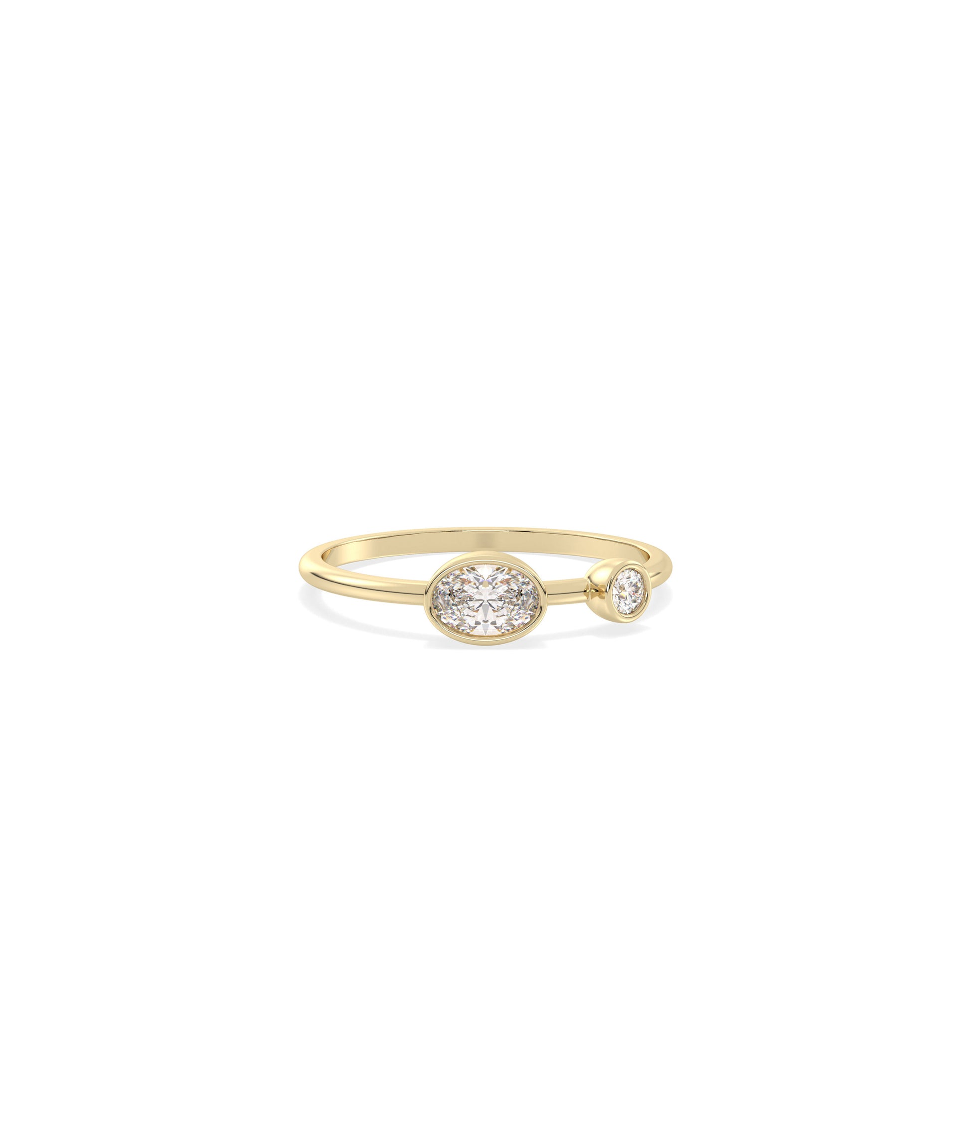 2 Stone Birthstone and Diamond Solitaire Ring | Everyday Jewelry Online