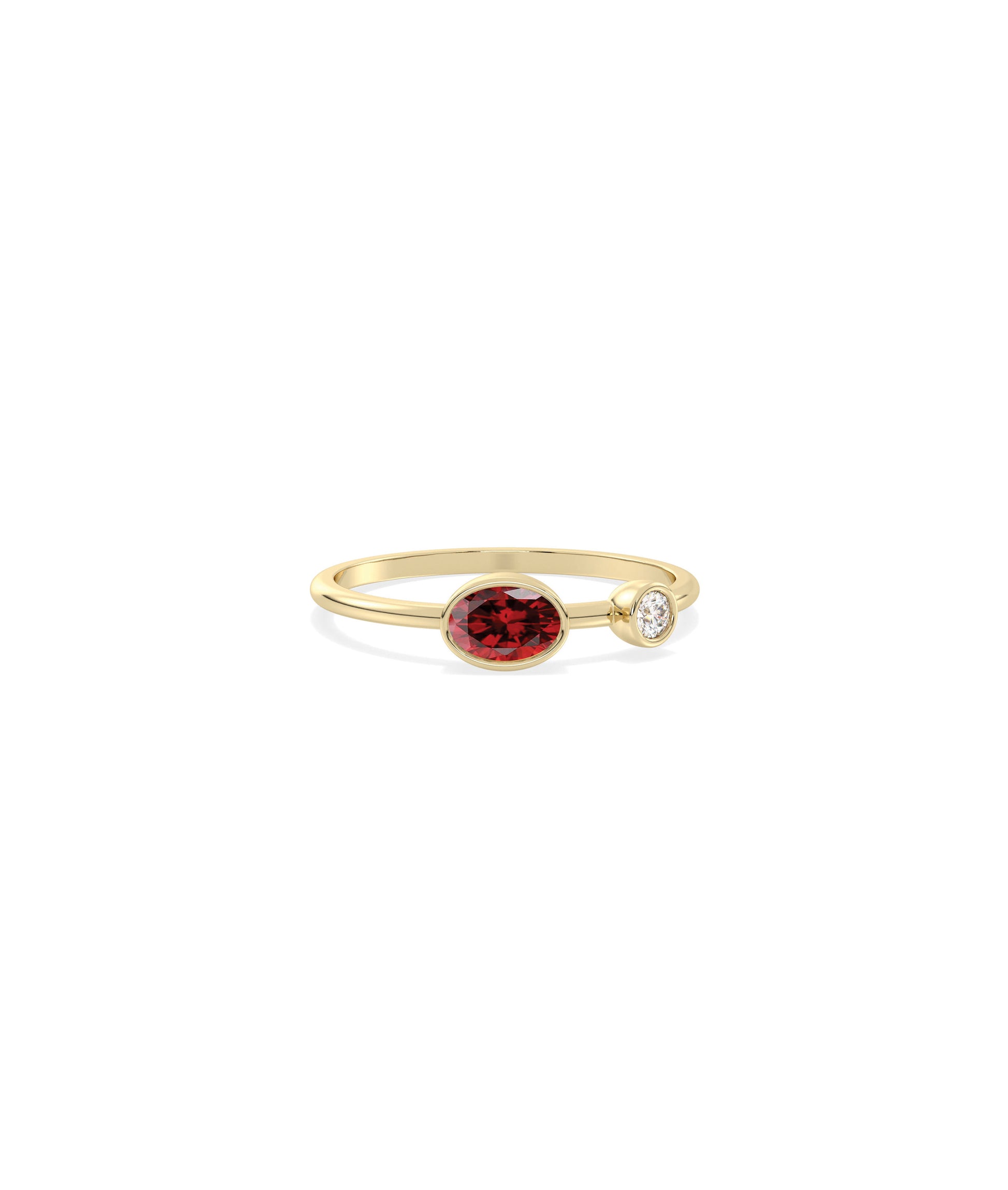 2 Stone Birthstone and Diamond Solitaire Ring | Everyday Jewelry Online