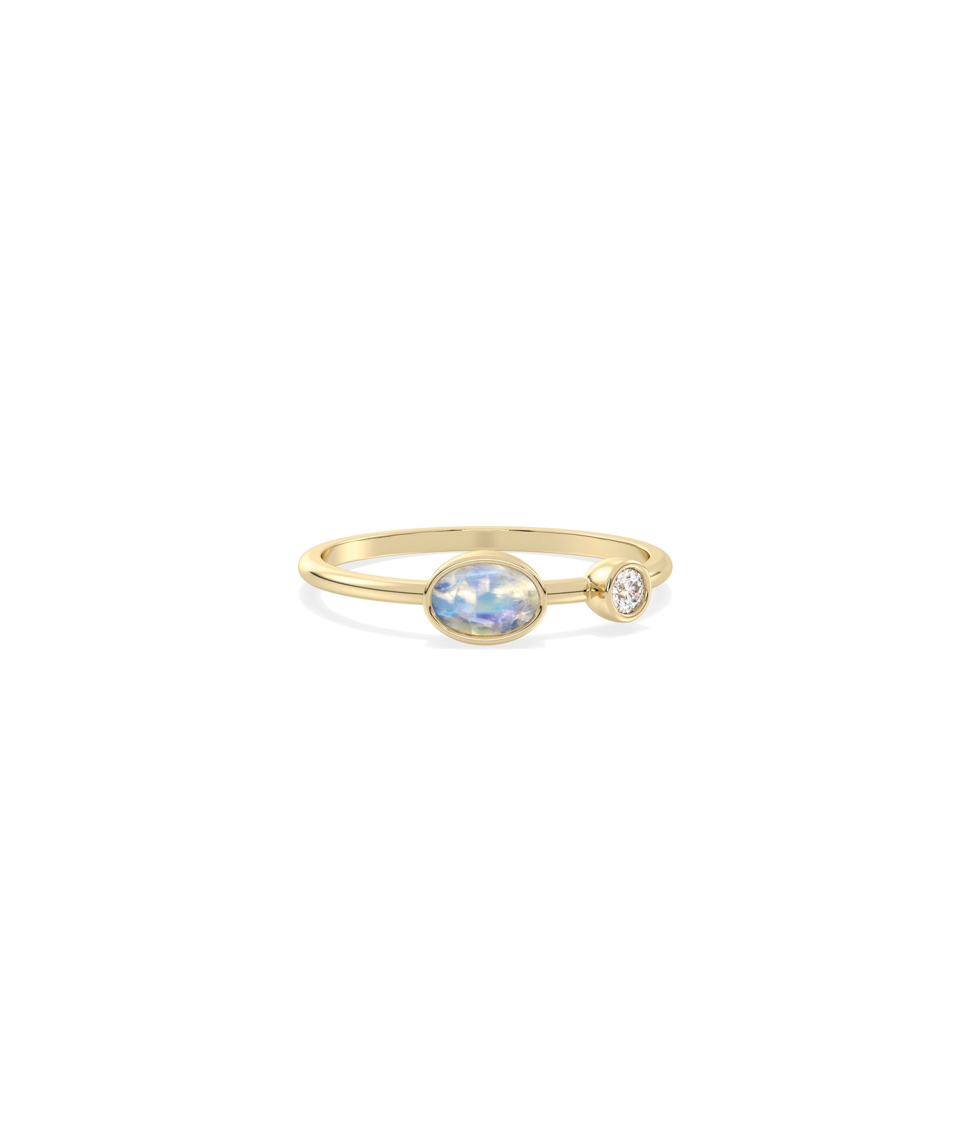 2 Stone Birthstone and Diamond Solitaire Ring | Everyday Jewelry Online