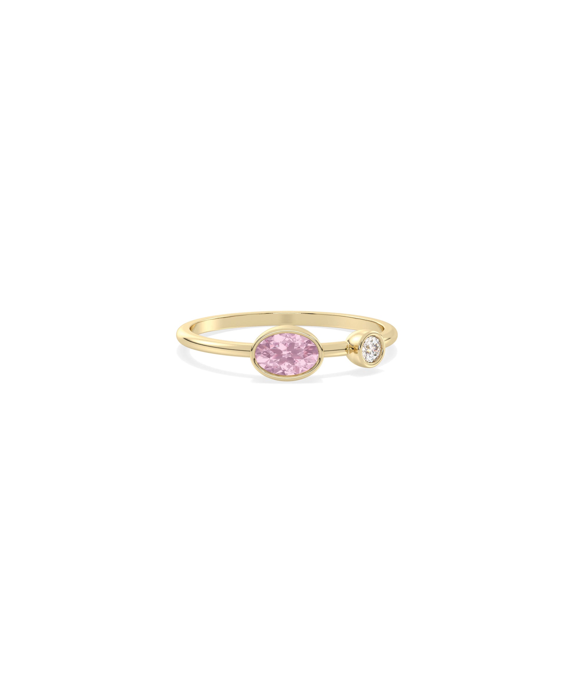 2 Stone Birthstone and Diamond Solitaire Ring | Everyday Jewelry Online