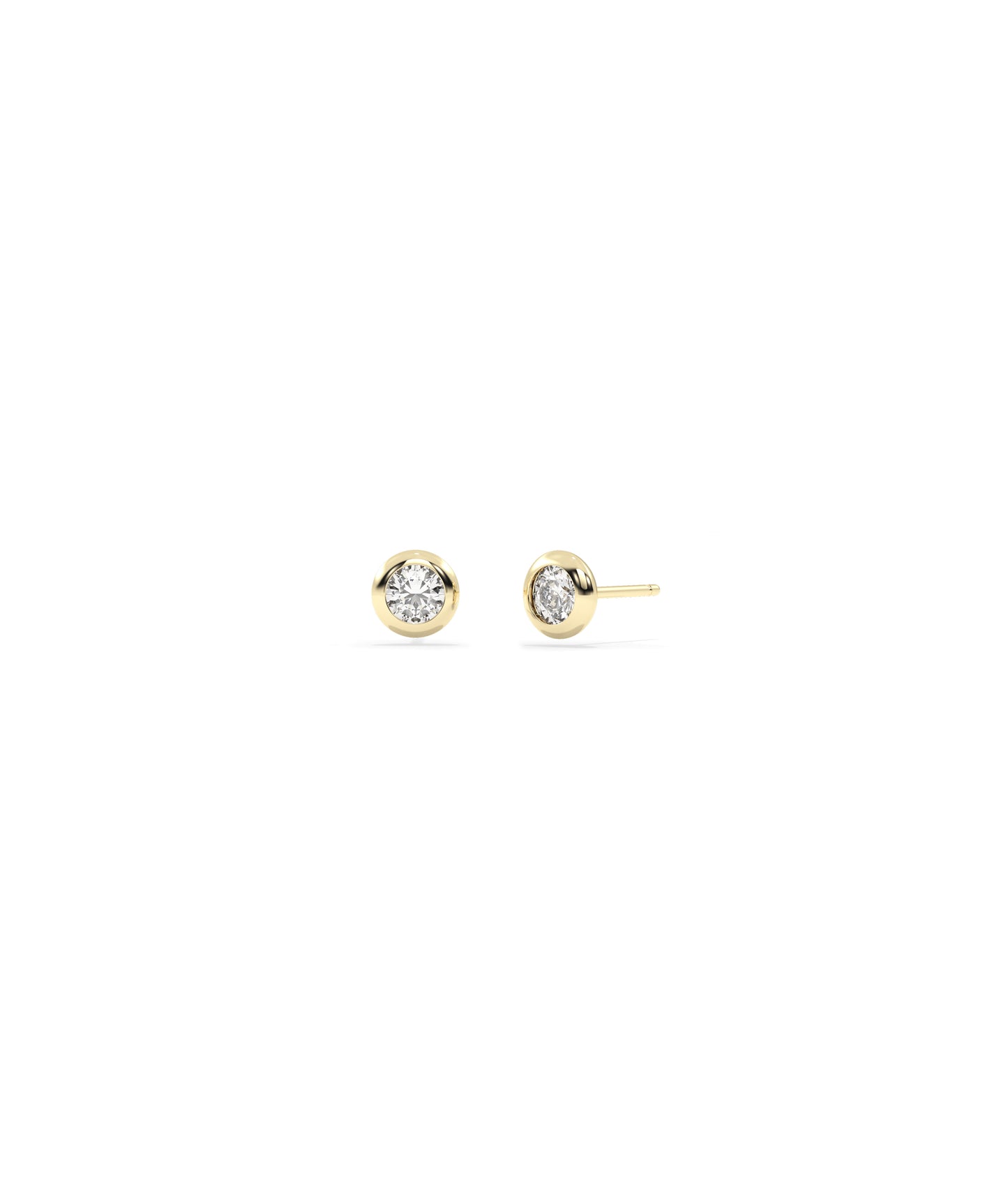 Birthstone Solitaire Bezel Set Stud Earring