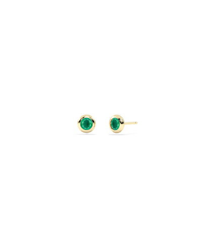 Birthstone Solitaire Bezel Set Stud Earring