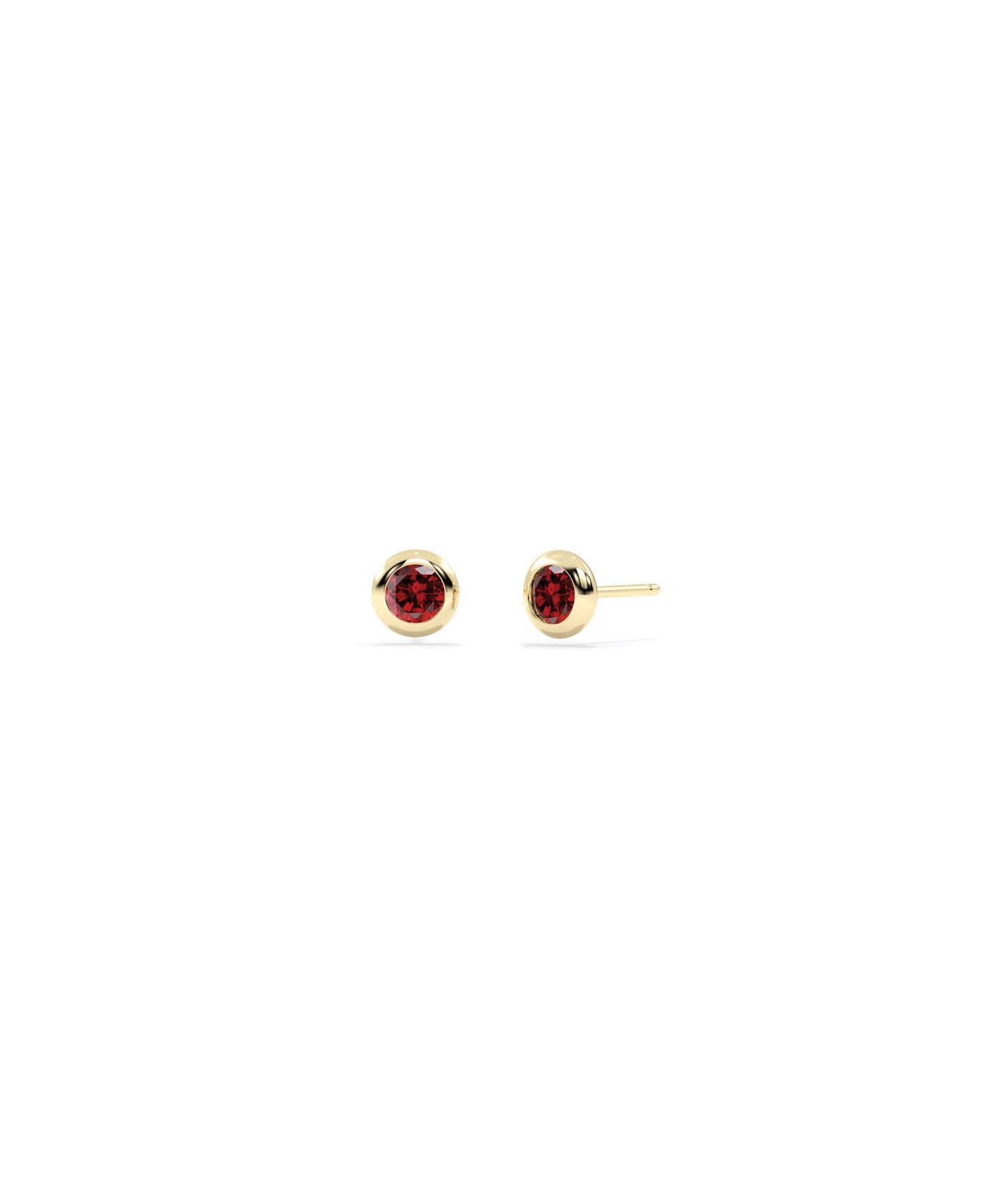 Birthstone Solitaire Bezel Set Stud Earring