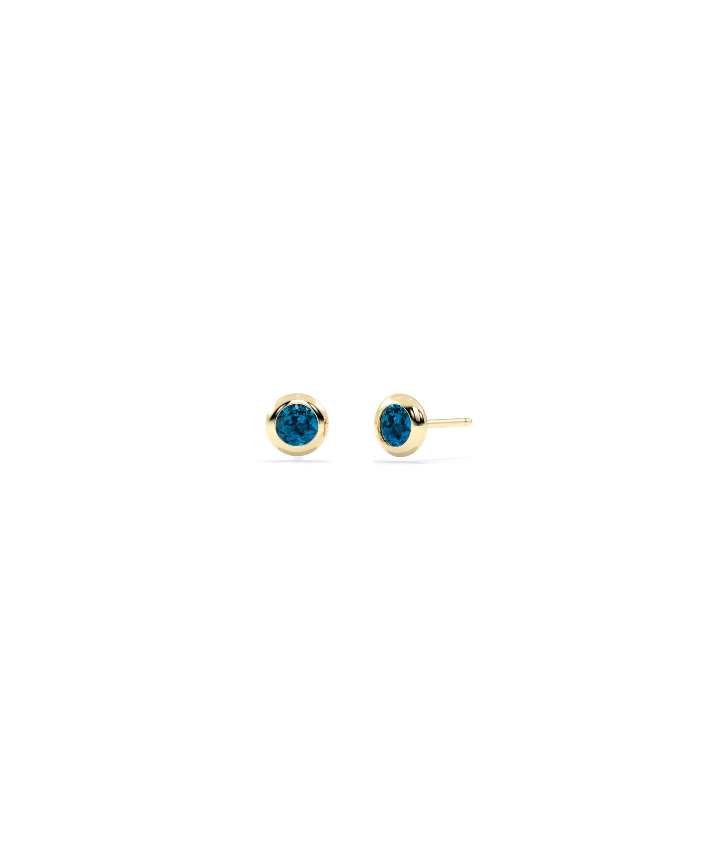 Birthstone Solitaire Bezel Set Stud Earring