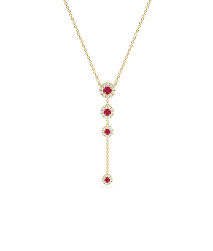 Birthstone and Diamond Dangle Necklace | Diamond Necklace 