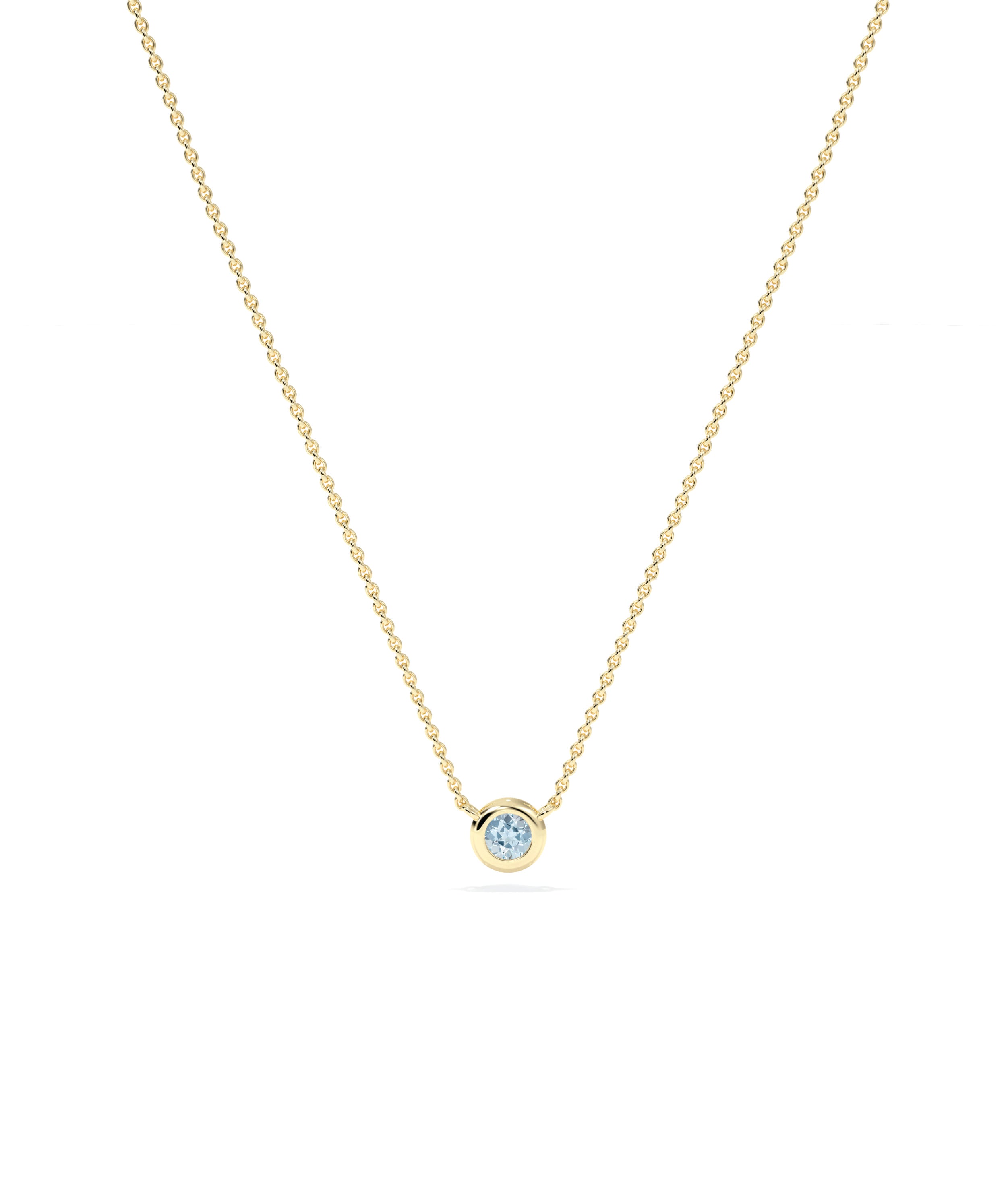 Birthstone Solitaire Bezel Set Necklace