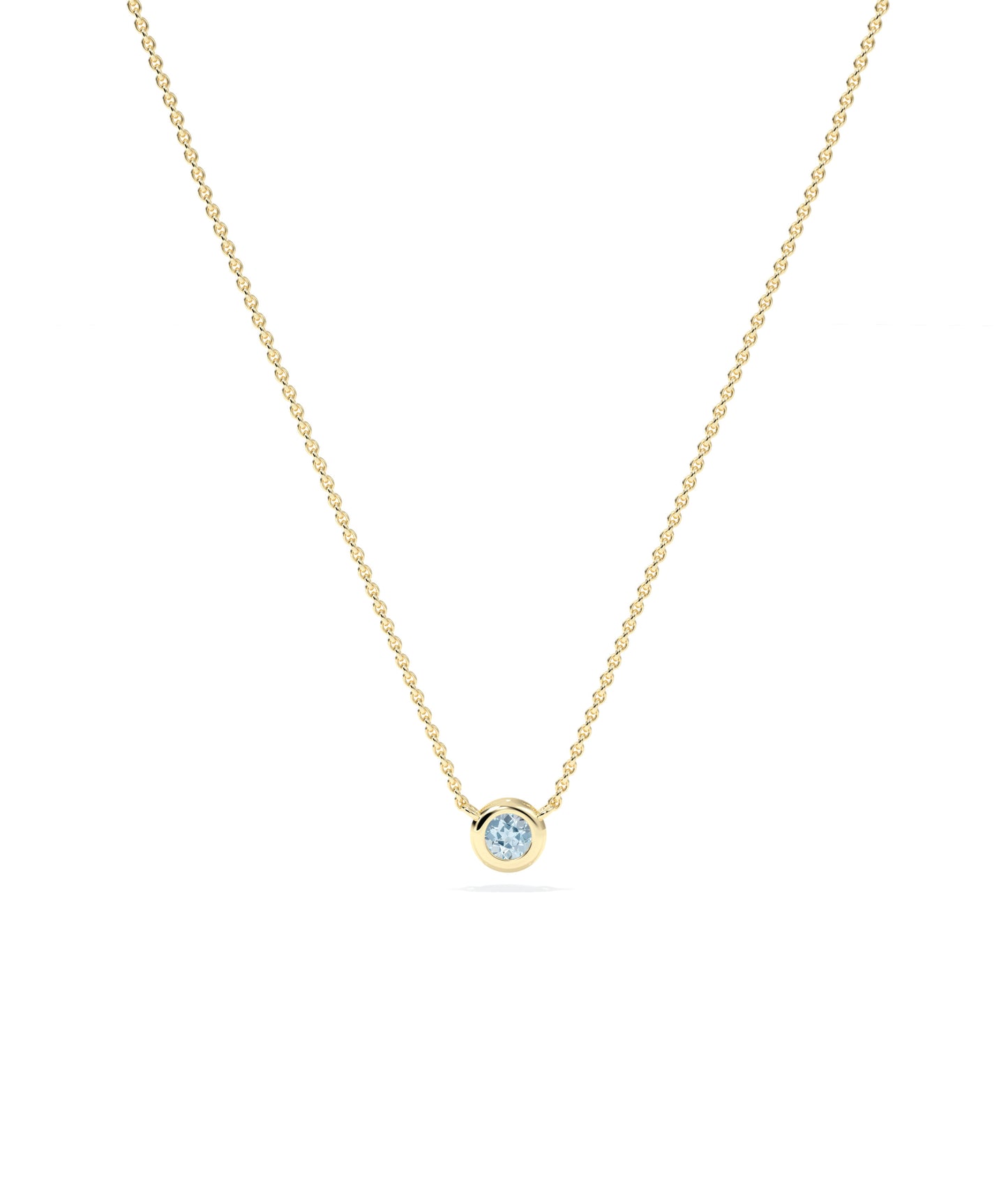 Birthstone Solitaire Bezel Set Necklace