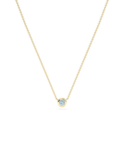 Birthstone Solitaire Bezel Set Necklace