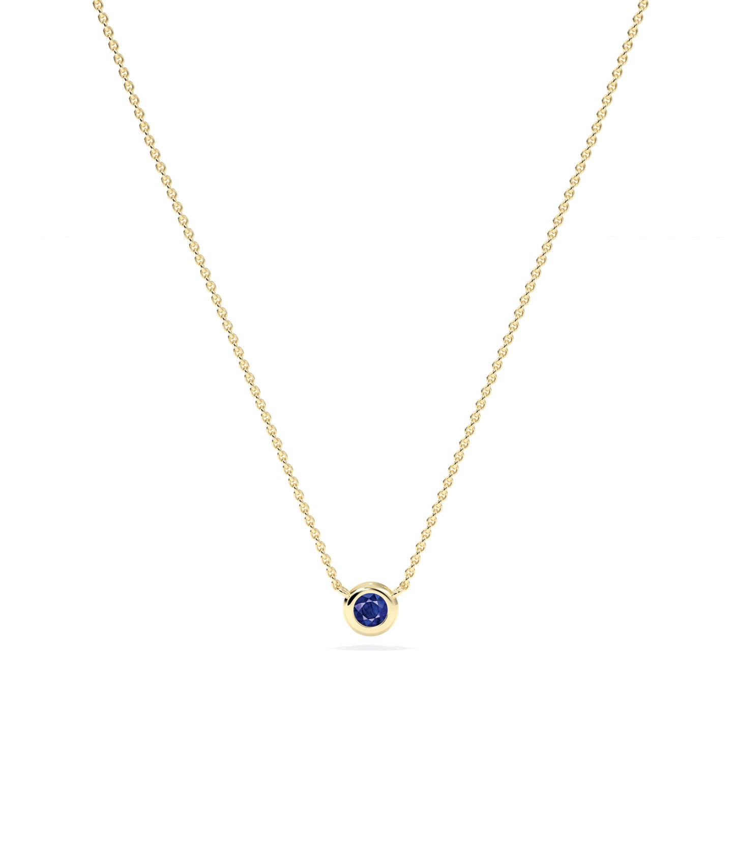 Birthstone Solitaire Bezel Set Necklace