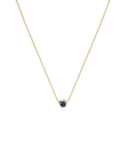 Birthstone Solitaire Bezel Set Necklace