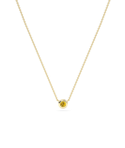 Birthstone Solitaire Bezel Set Necklace - Elegant Diamond Necklace for Everyday Jewelry